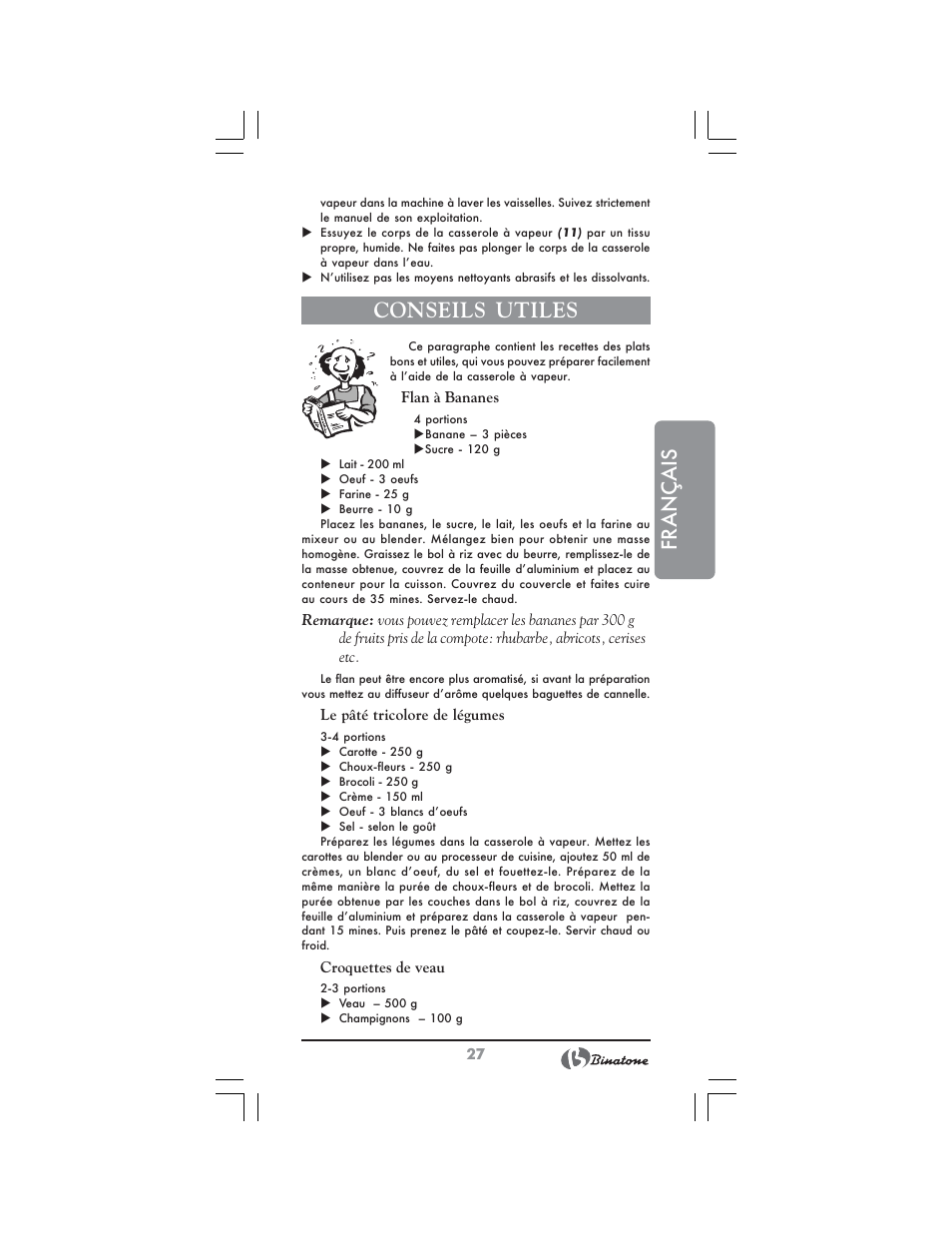 Français, Conseils utiles | Binatone FS-3210 User Manual | Page 27 / 66