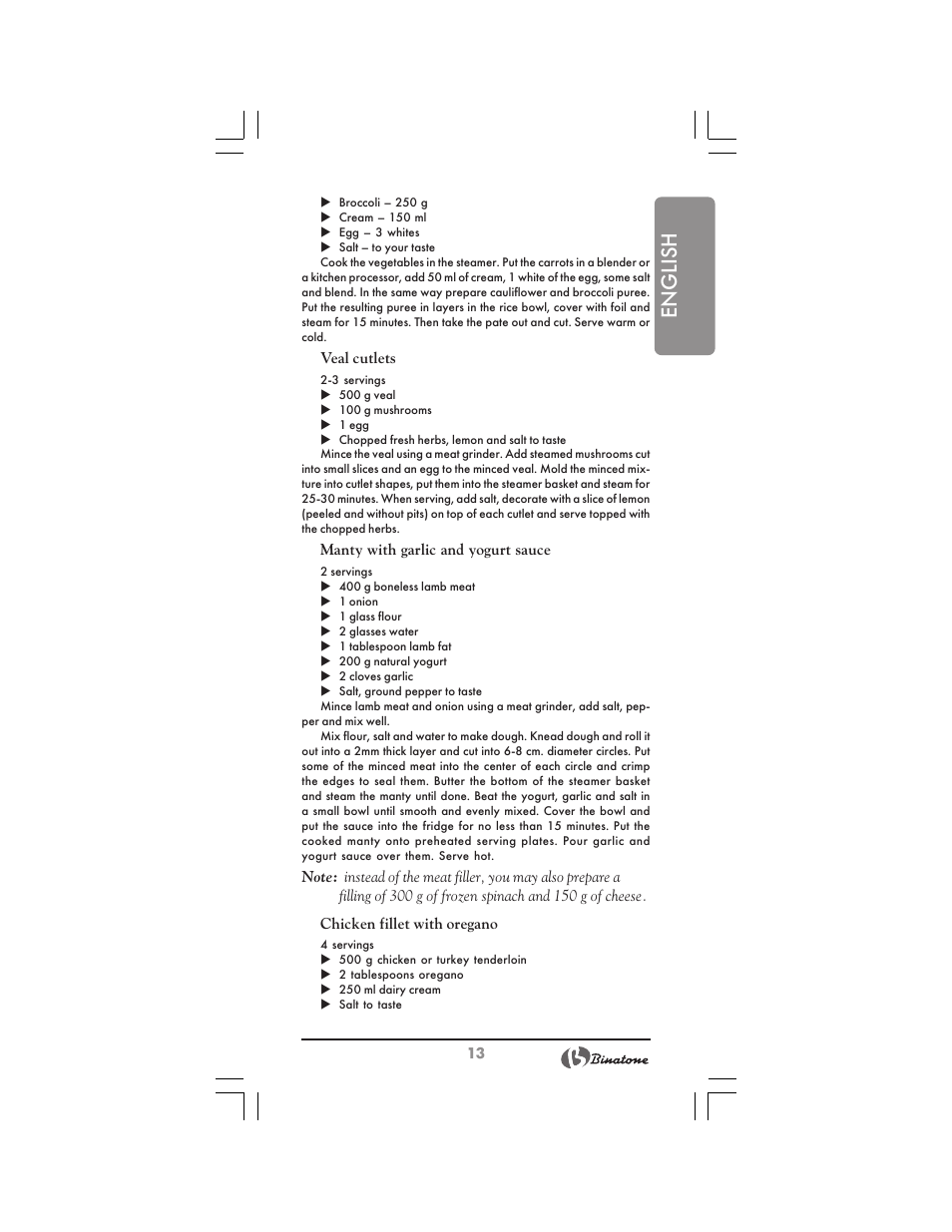 English | Binatone FS-212 User Manual | Page 13 / 66