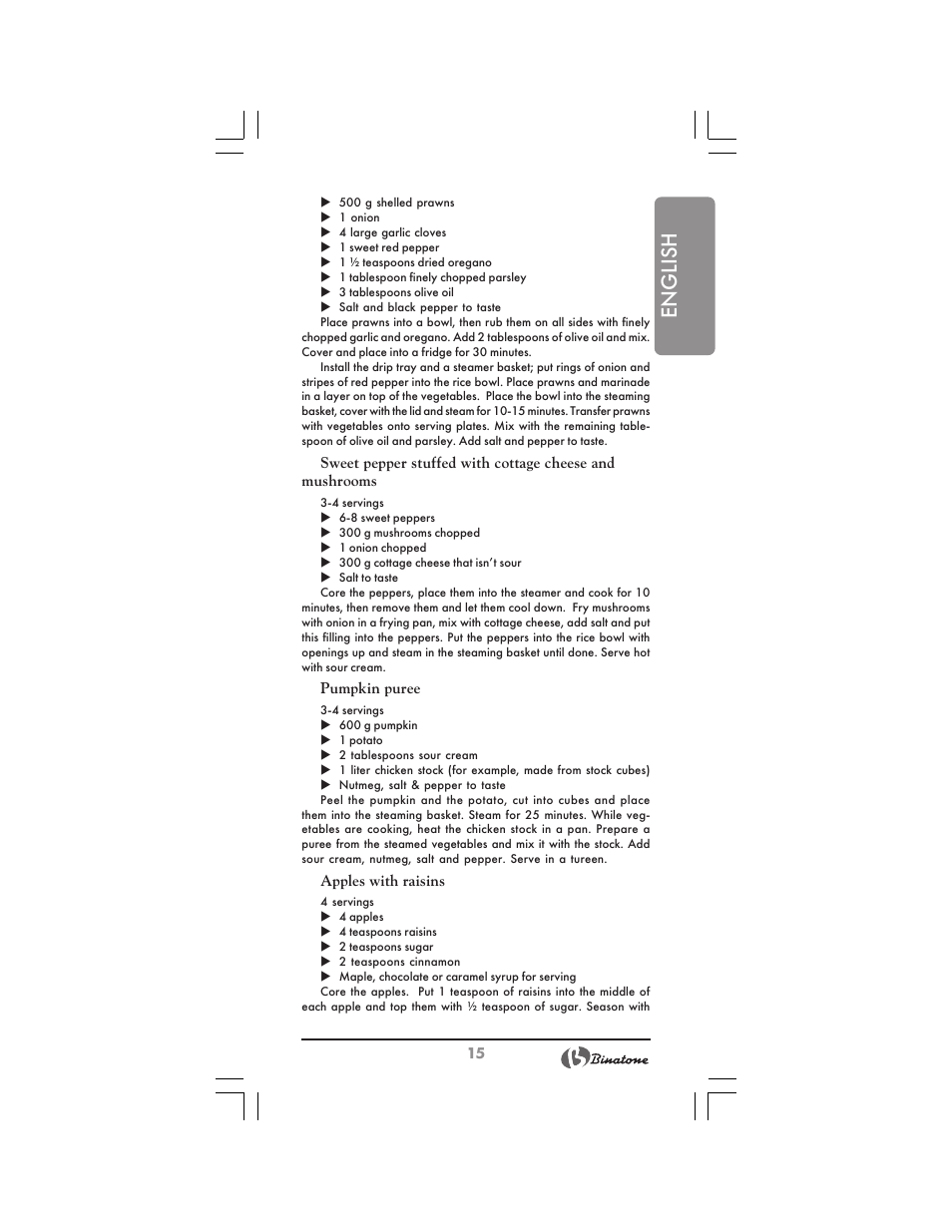 English | Binatone FS-212 User Manual | Page 15 / 66