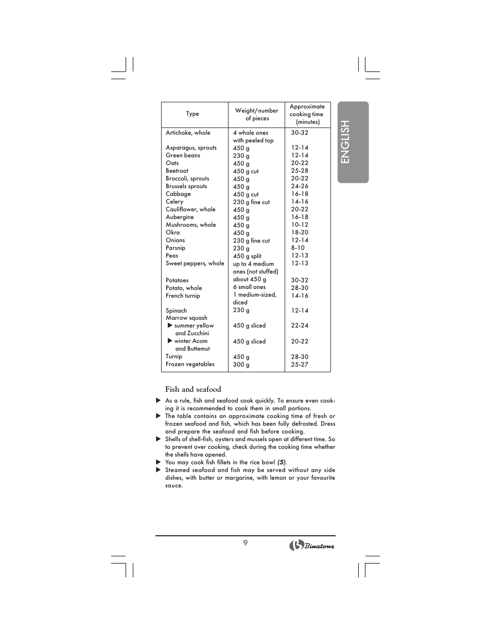 English | Binatone FS-212 User Manual | Page 9 / 66