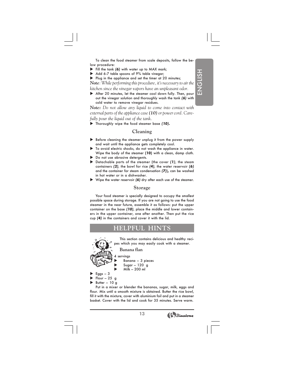 English, Helpful hints | Binatone MRFP-8810 D User Manual | Page 13 / 72