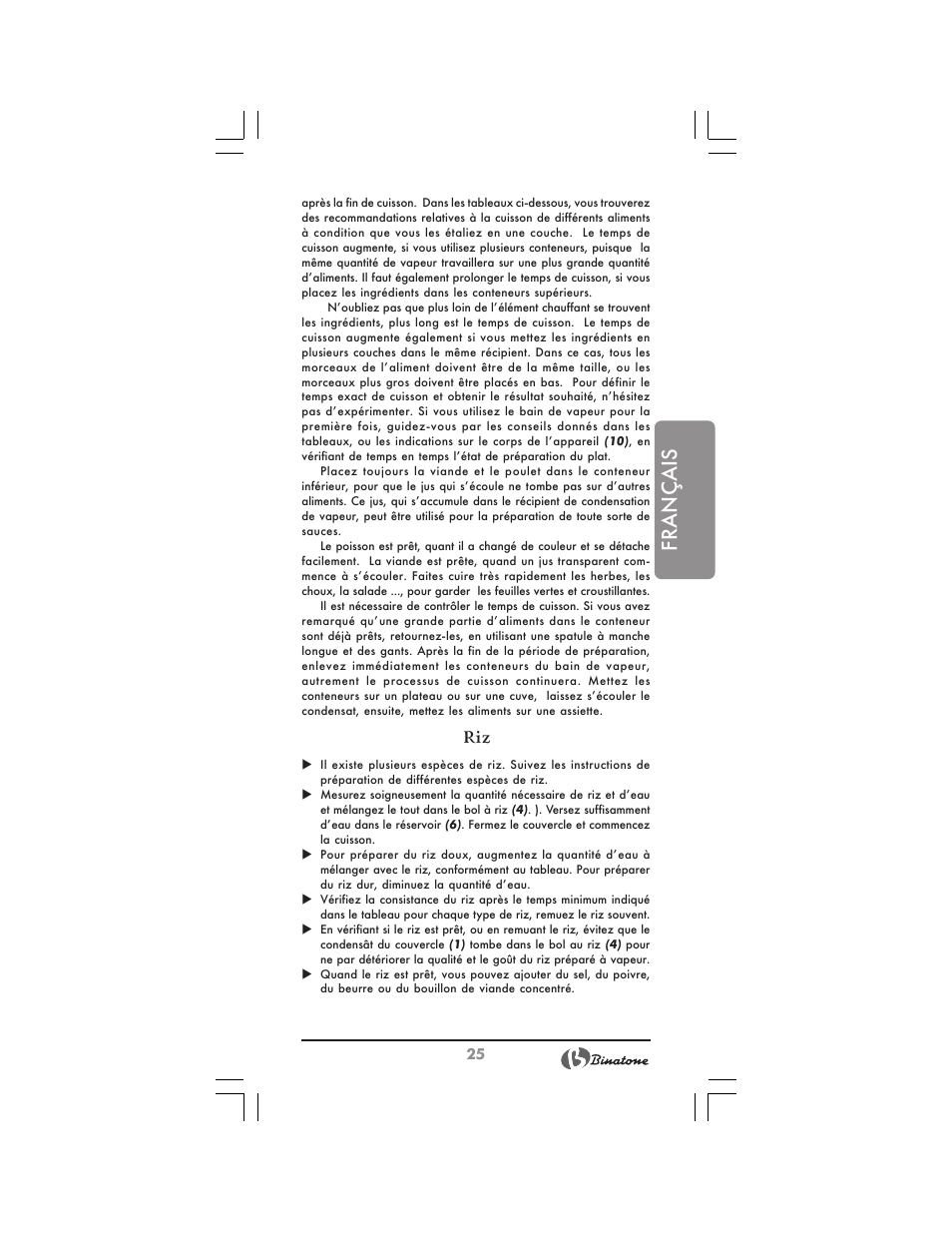 Français | Binatone MRFP-8810 D User Manual | Page 25 / 72
