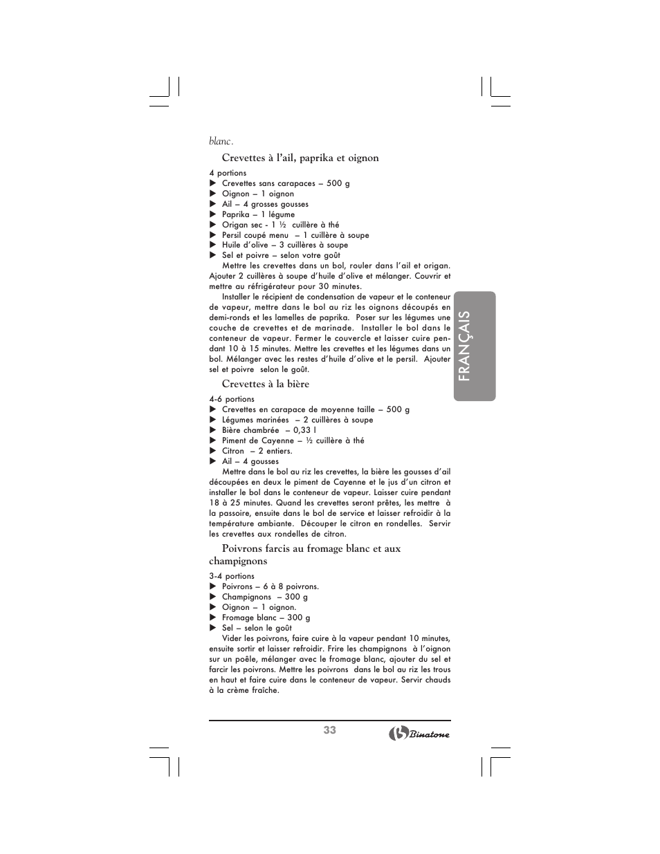 Français | Binatone MRFP-8810 D User Manual | Page 33 / 72