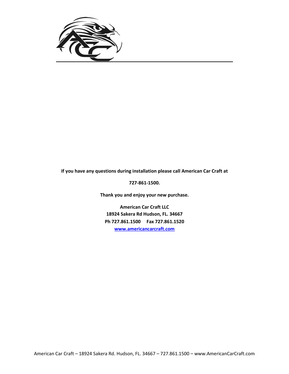 American Car Craft Corvette Plenum_Throttle Body_Radiator Cover 4Pc Designer Series 2005-2007 C6 User Manual | Page 5 / 5