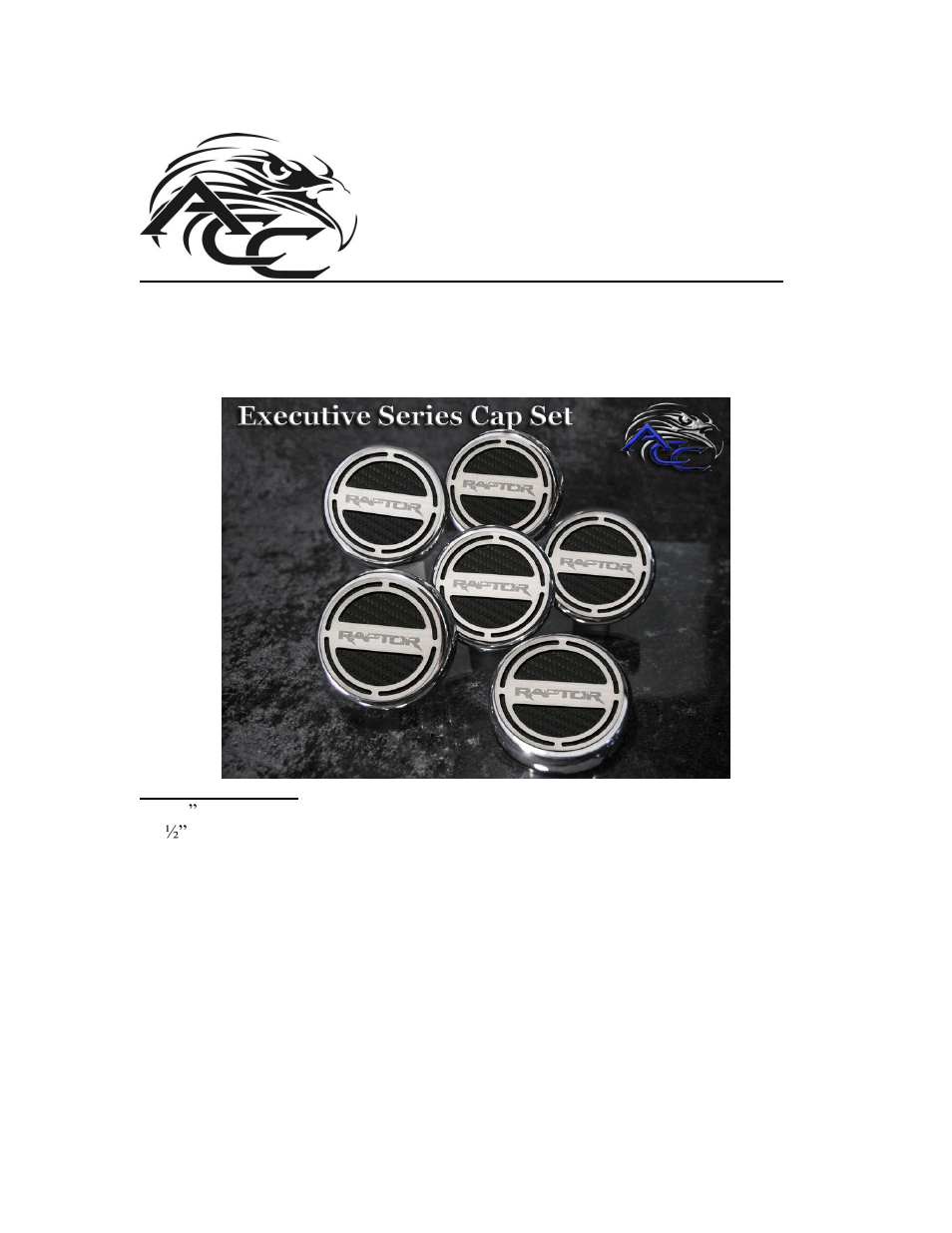 American Car Craft Ford Raptor Engine Fluid Cap Cover 6Pc Set Raptor logo Carbon Fiber Colored Inlay User Manual | 2 pages