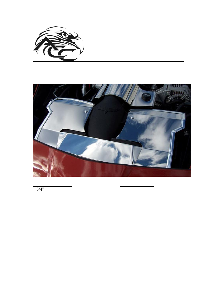 American Car Craft Corvette Radiator Cover Polished 2005-2007 C6 only User Manual | 2 pages