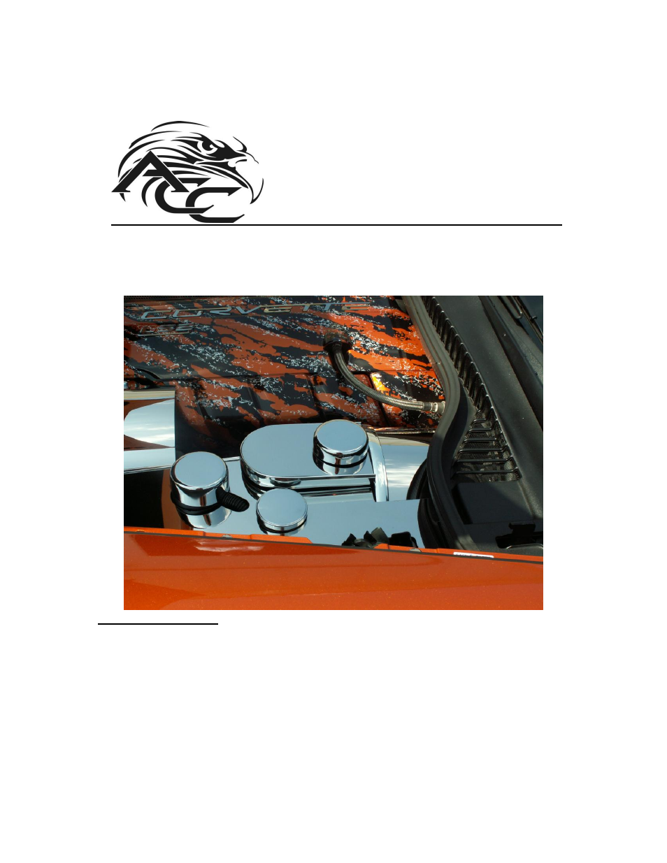 American Car Craft Corvette Brake Master Cylinder Cover w_ Cap Cover Polished 2009-2013 C6 all User Manual | 2 pages