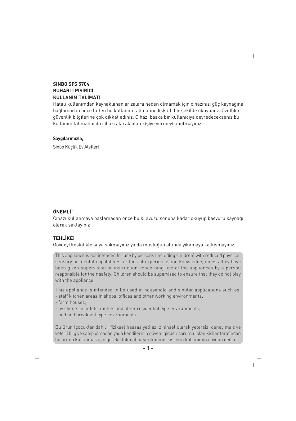 SINBO SFS 5704 User Manual | Page 2 / 54