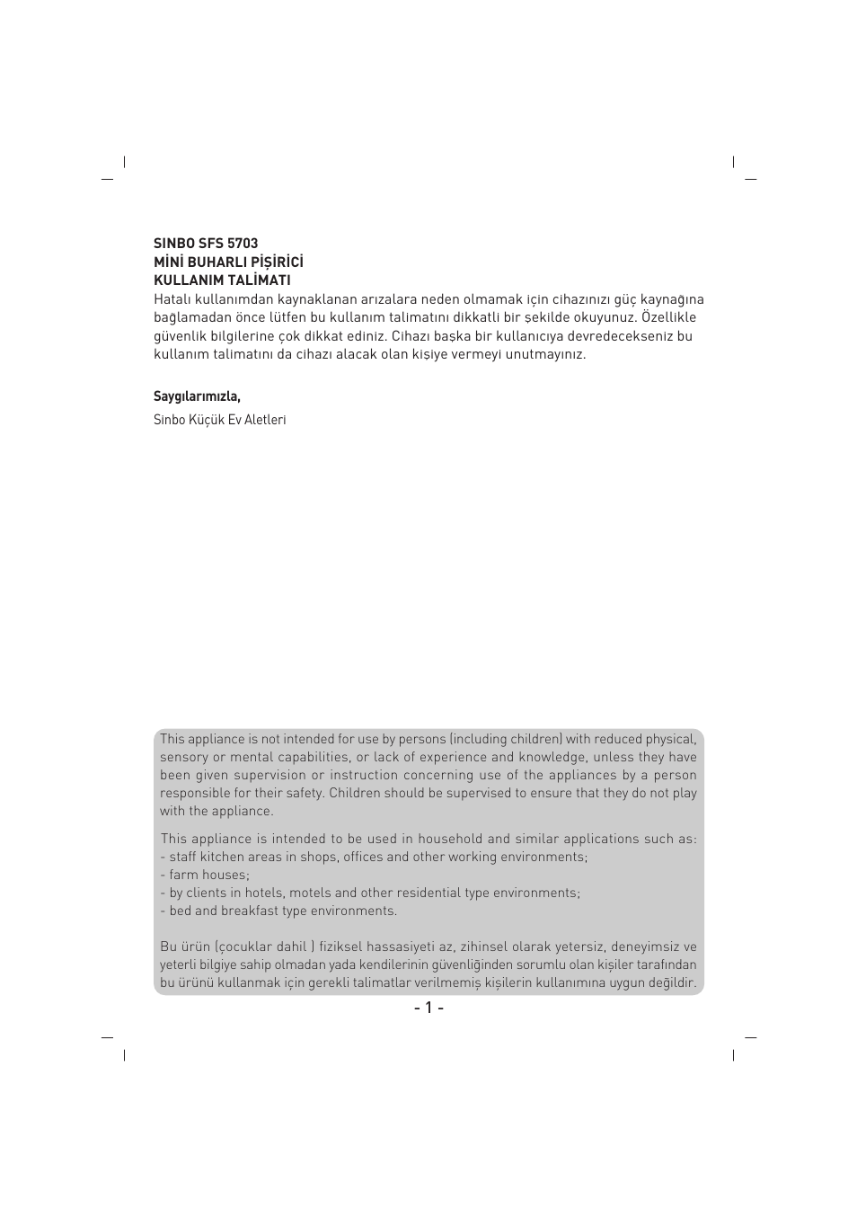 SINBO SFS 5703 User Manual | Page 2 / 35