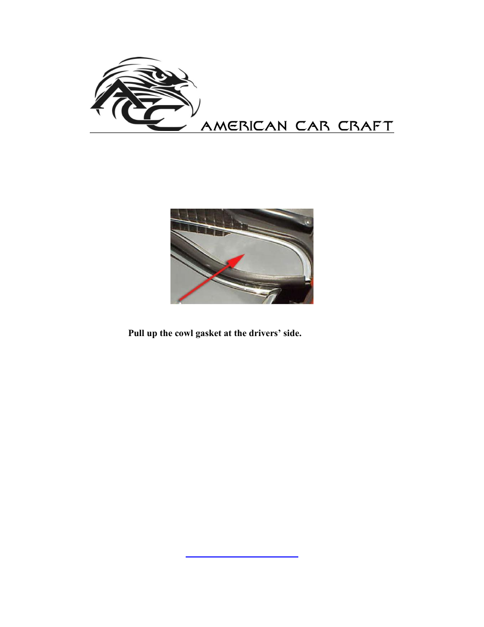 American Car Craft Corvette Inner Fender Cover Extender - Driver Side Only Polished 1997-2004 C5 & Z06 User Manual | 1 page