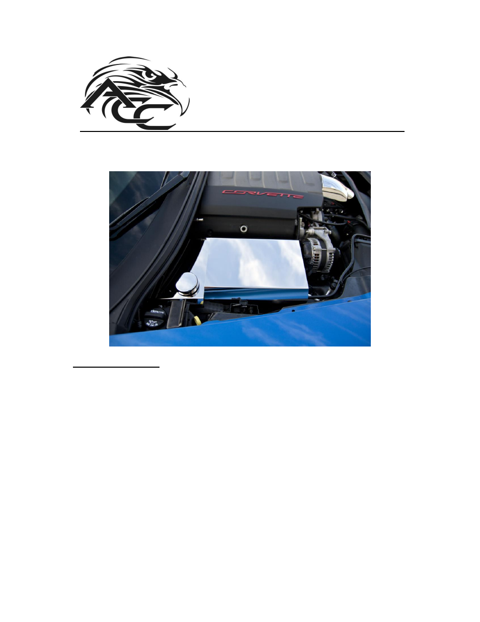 American Car Craft Corvette Fuse Box Cover Polished 2014 C7 User Manual | 2 pages