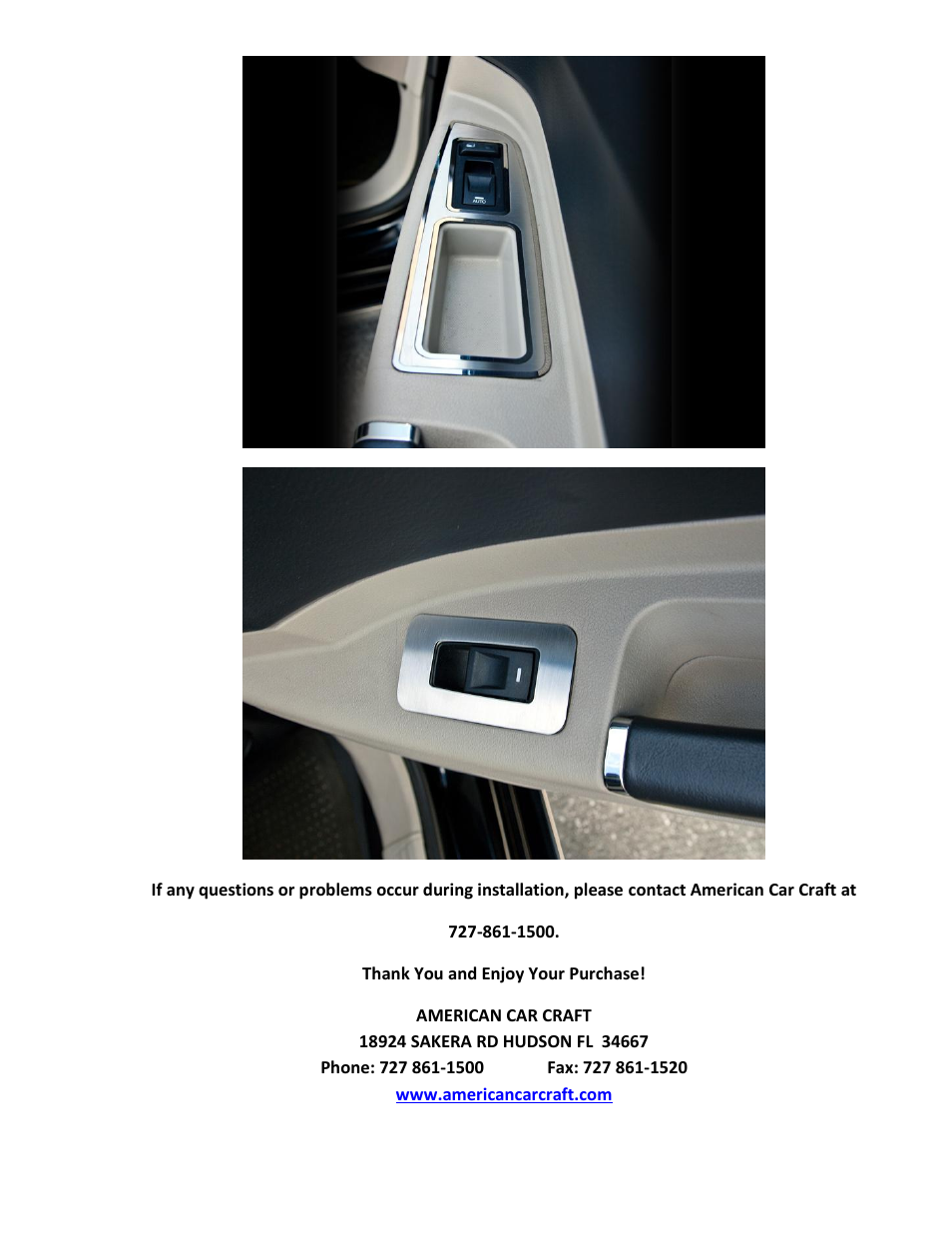 American Car Craft Chrysler 300 _ Charger _ Magnum Door Handle Pull Interior 4Pc Polished_Brushed 2005-2010 User Manual | Page 3 / 3