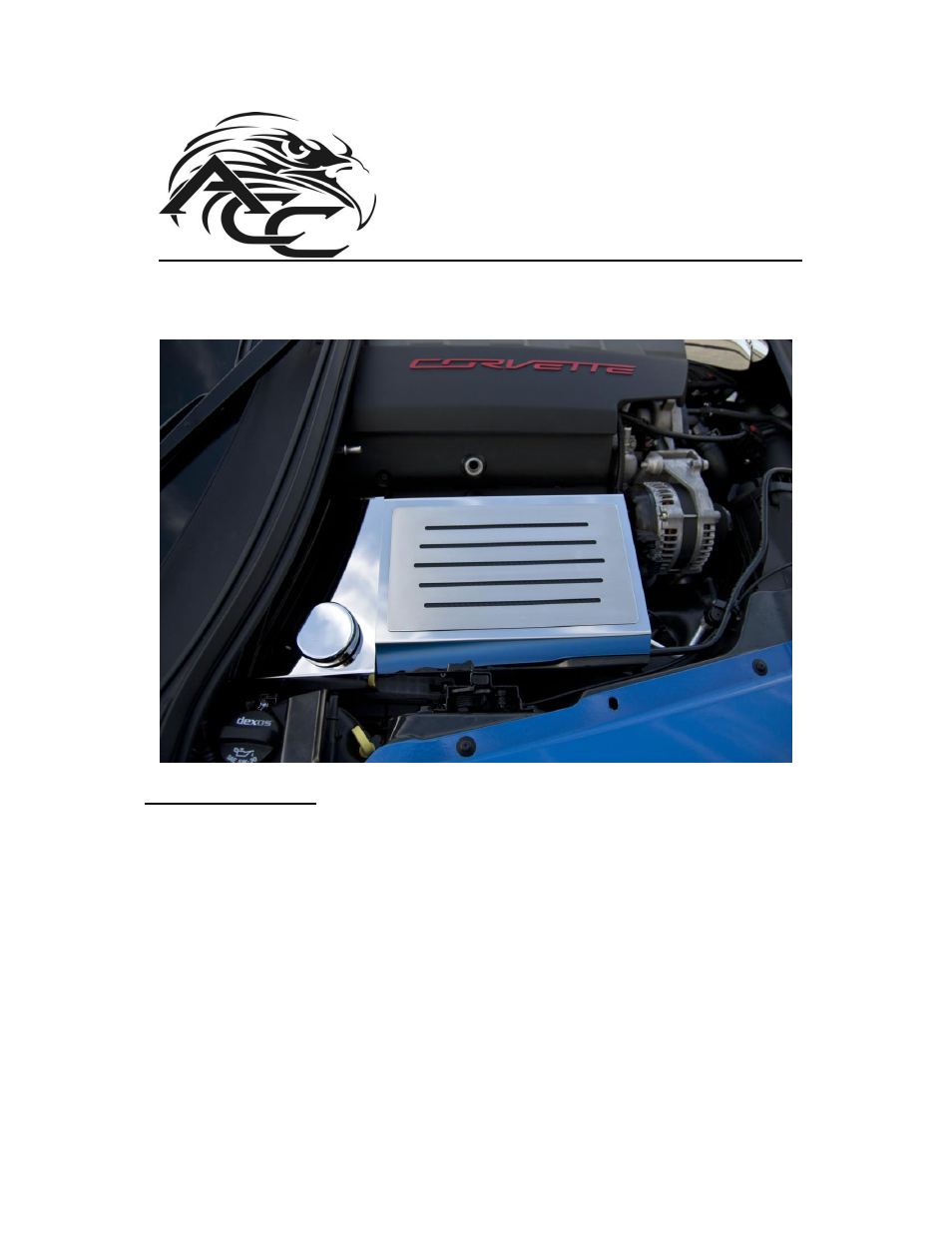 American Car Craft Corvette Fuse Box Cover Polished w_Ribbed Slots 2014 C7 User Manual | 2 pages