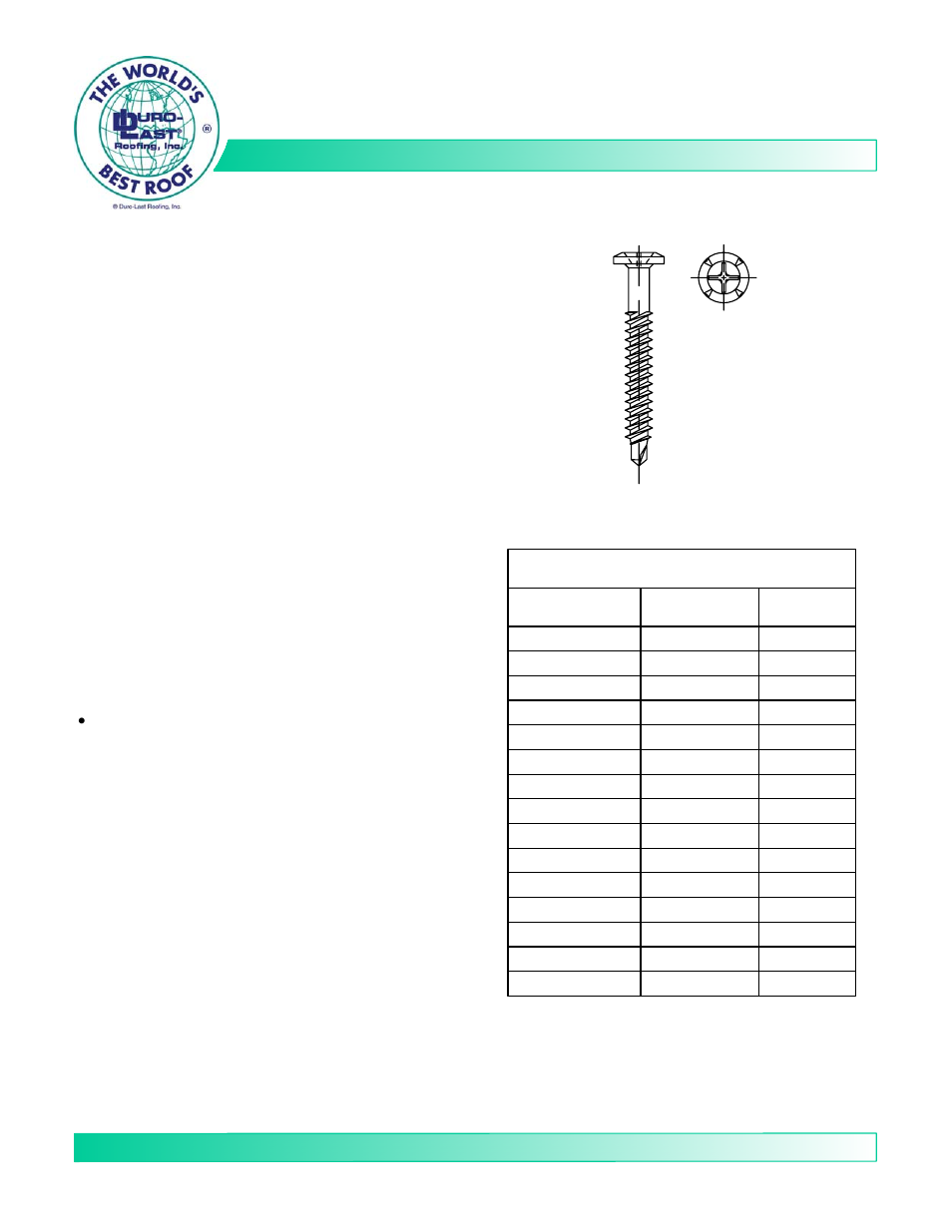 Duro-Last EHD Screws User Manual | 1 page