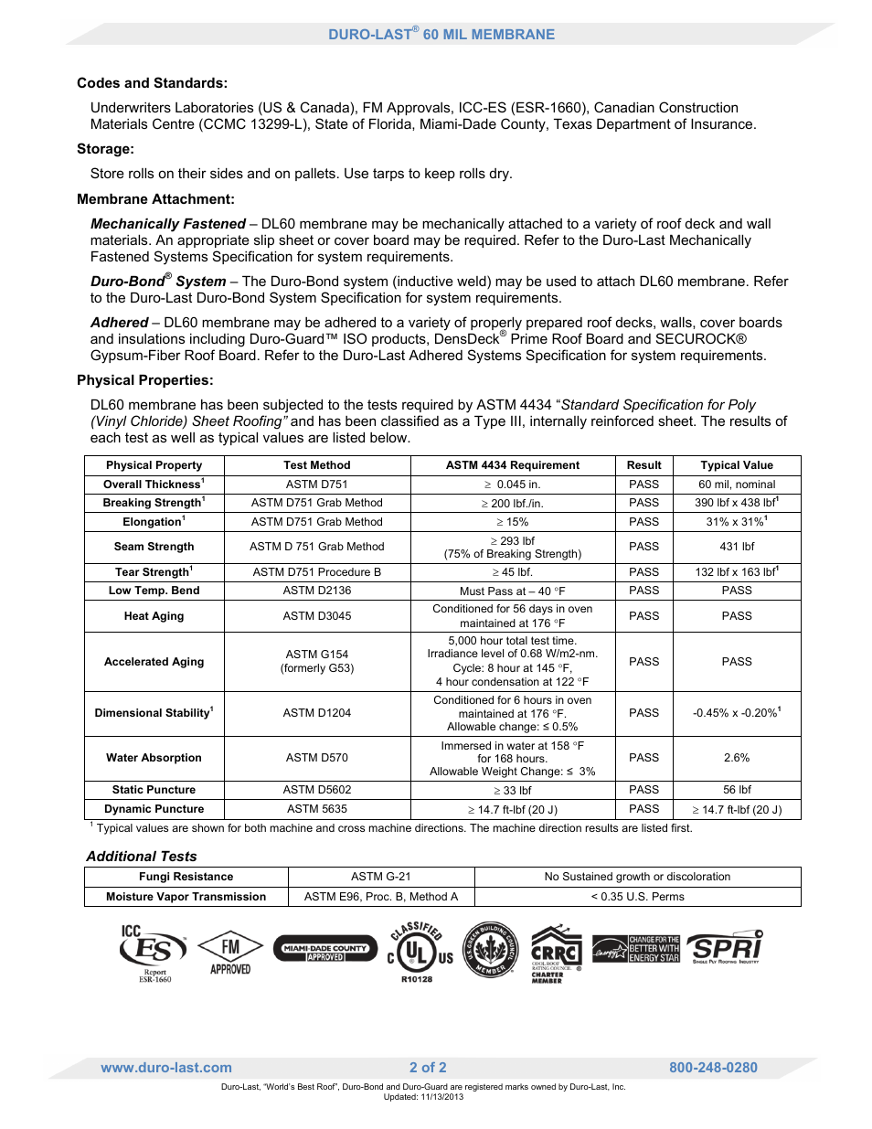 Duro-Last DL60 Membrane User Manual | Page 2 / 2