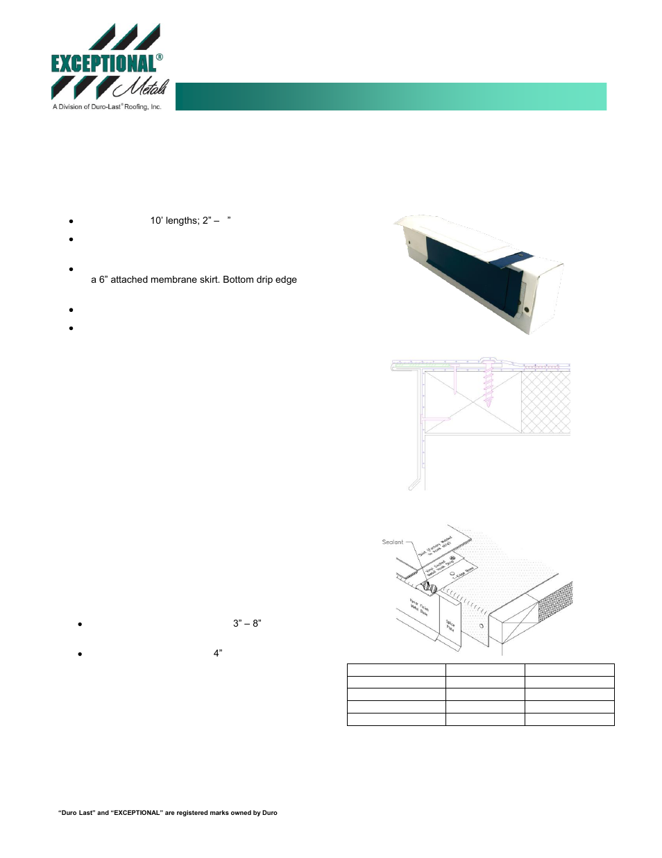 Duro-Last T-Edge User Manual | 1 page