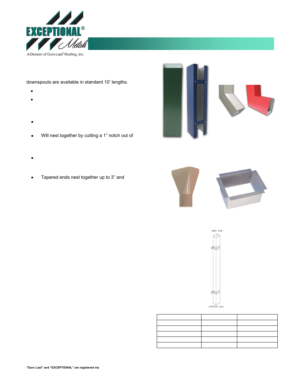 Duro-Last Downspout User Manual | 1 page