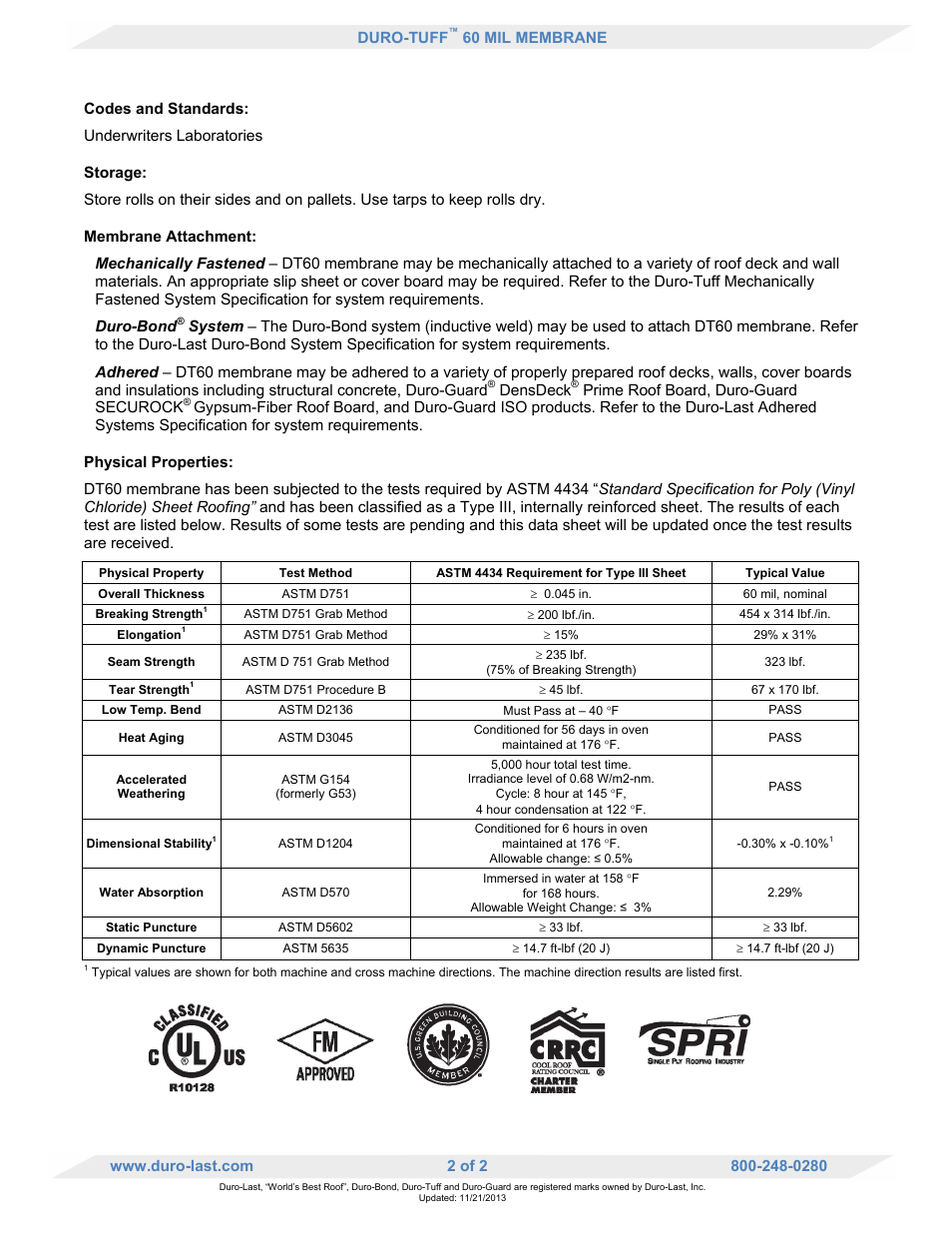 Duro-Last DT60 Membrane User Manual | Page 2 / 2
