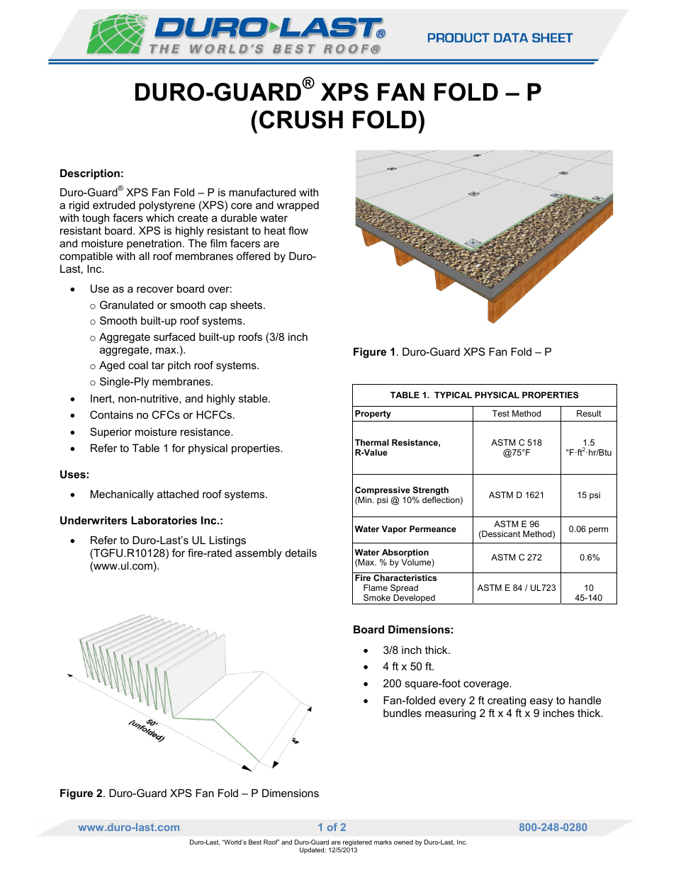 Duro-Last XPS Fan Fold - P (Crush Fold) User Manual | 2 pages