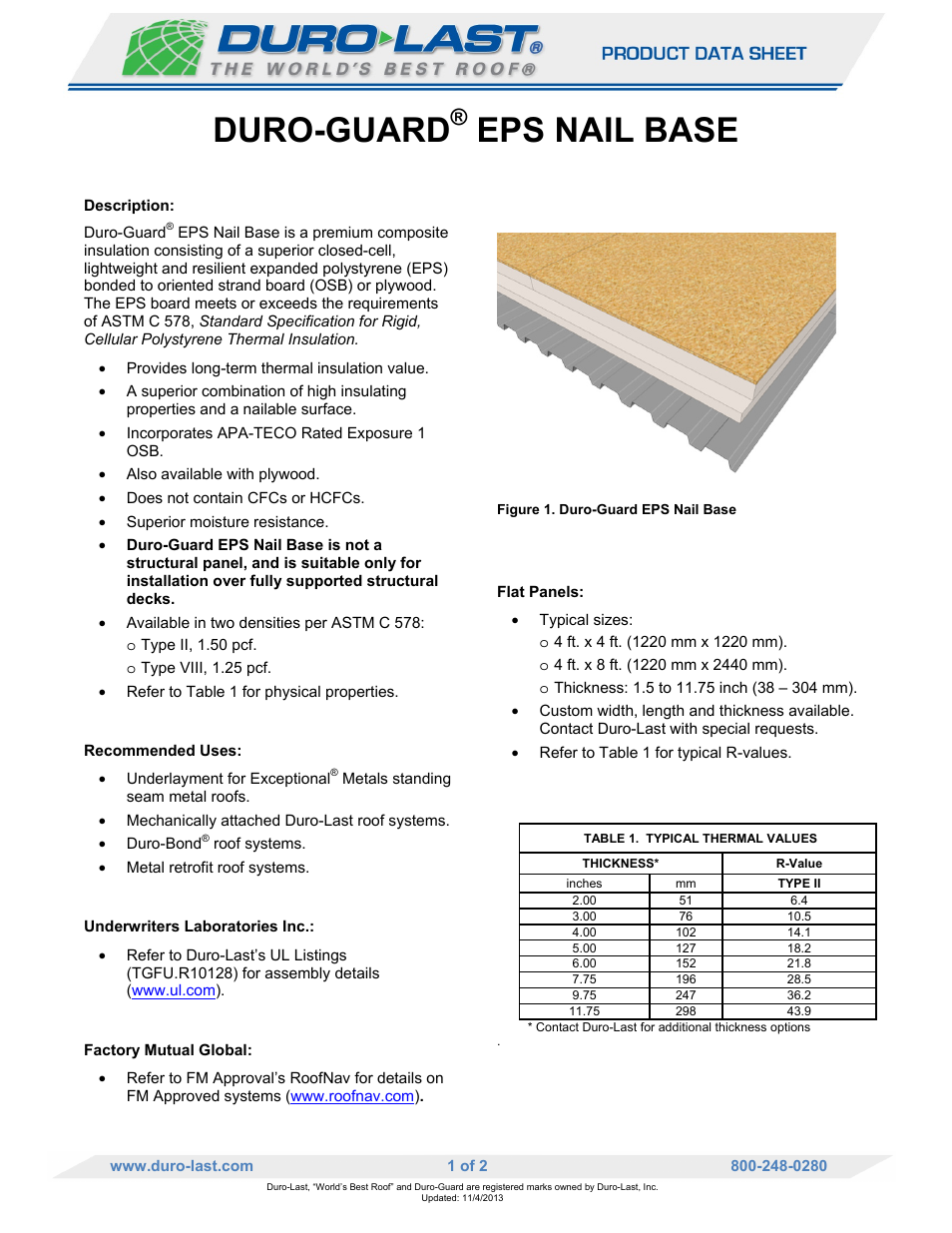 Duro-Last EPS Nail Base User Manual | 2 pages