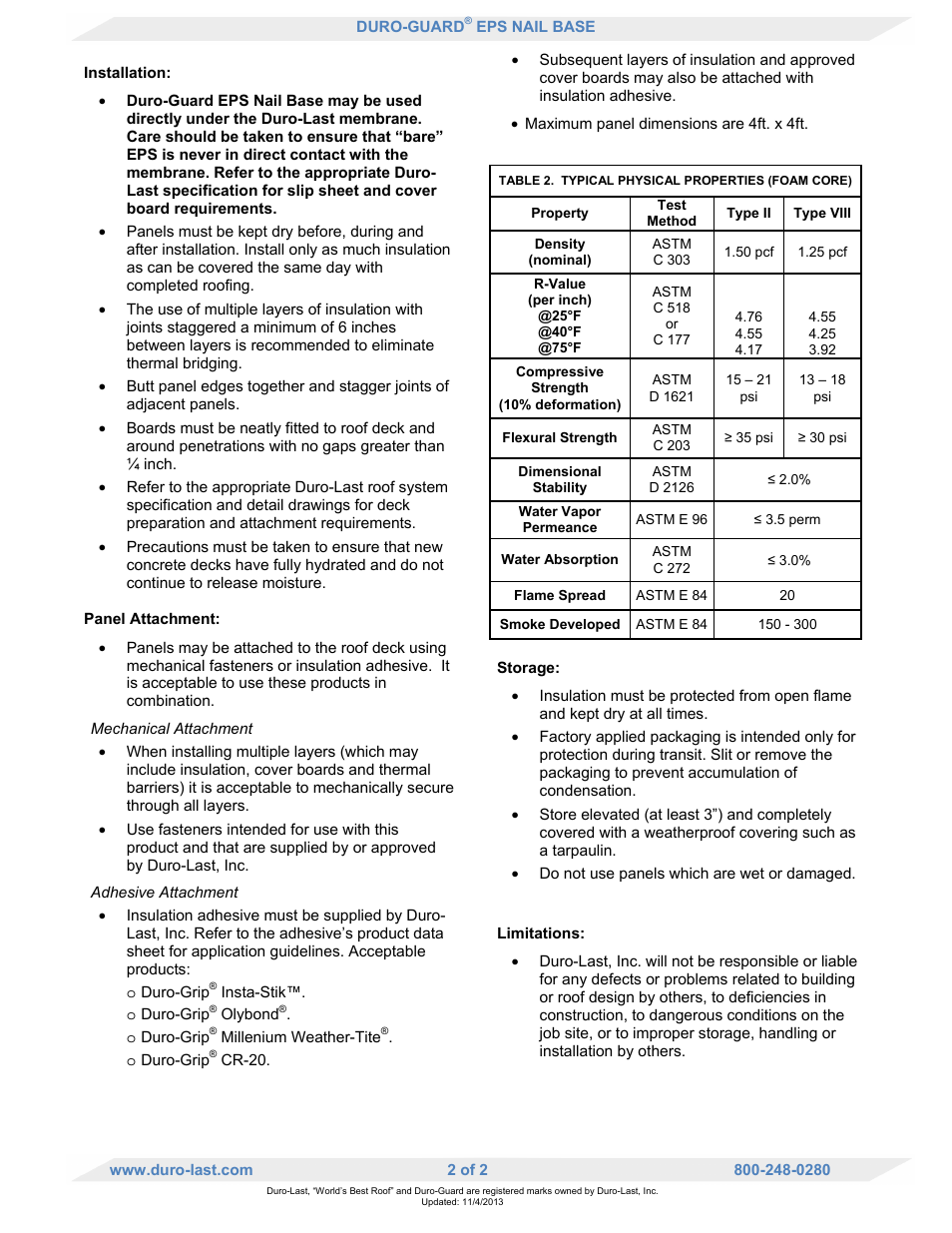 Duro-Last EPS Nail Base User Manual | Page 2 / 2