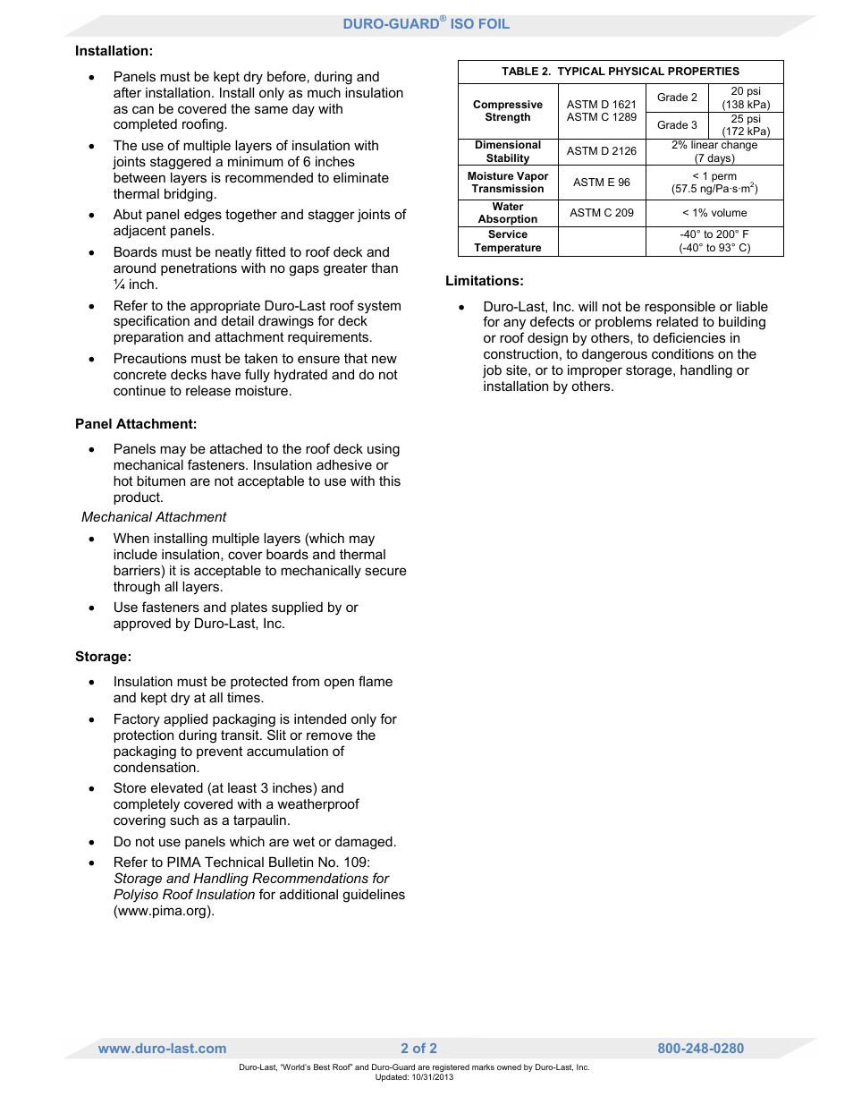 Duro-Last ISO Foil User Manual | Page 2 / 2