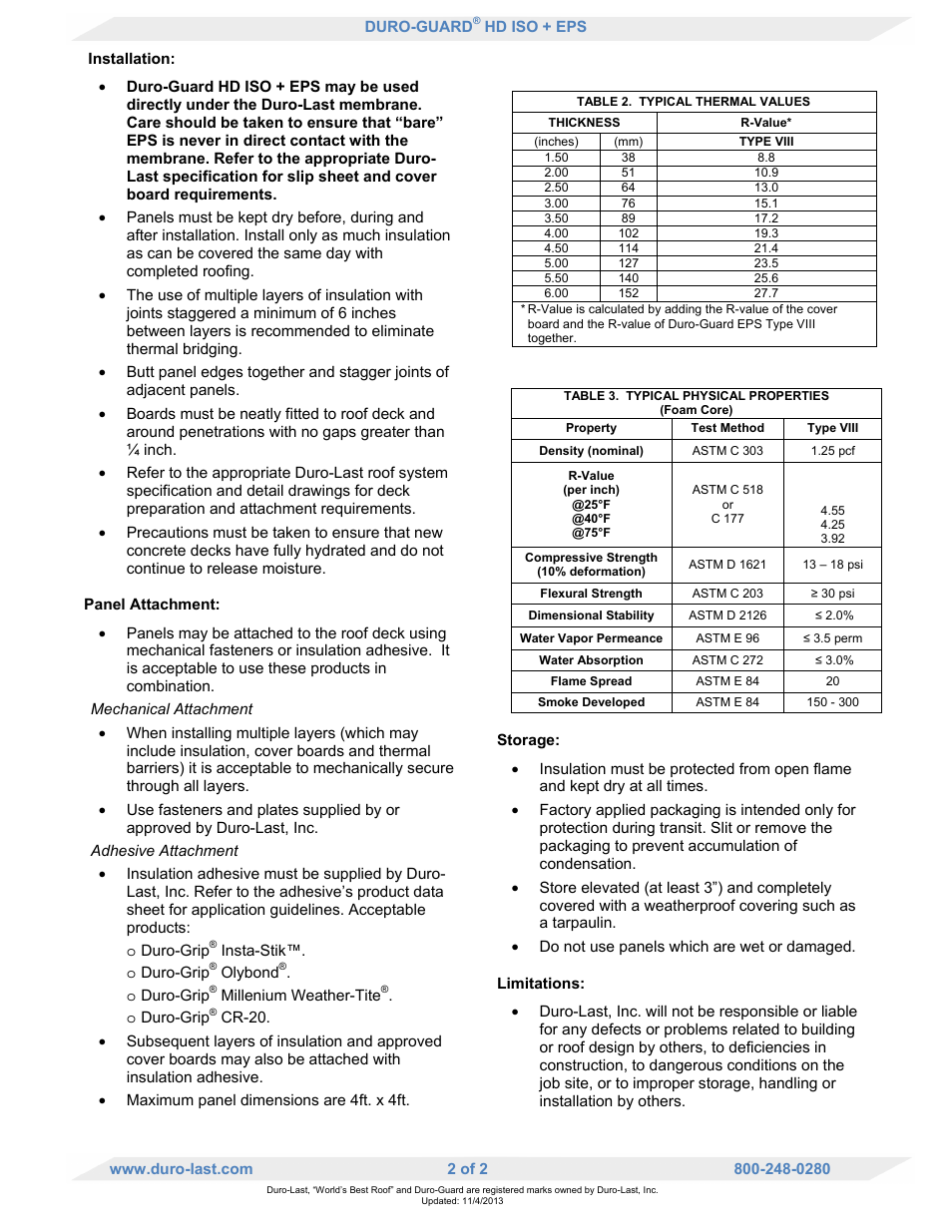 Duro-Last HD ISO Plus EPS User Manual | Page 2 / 2