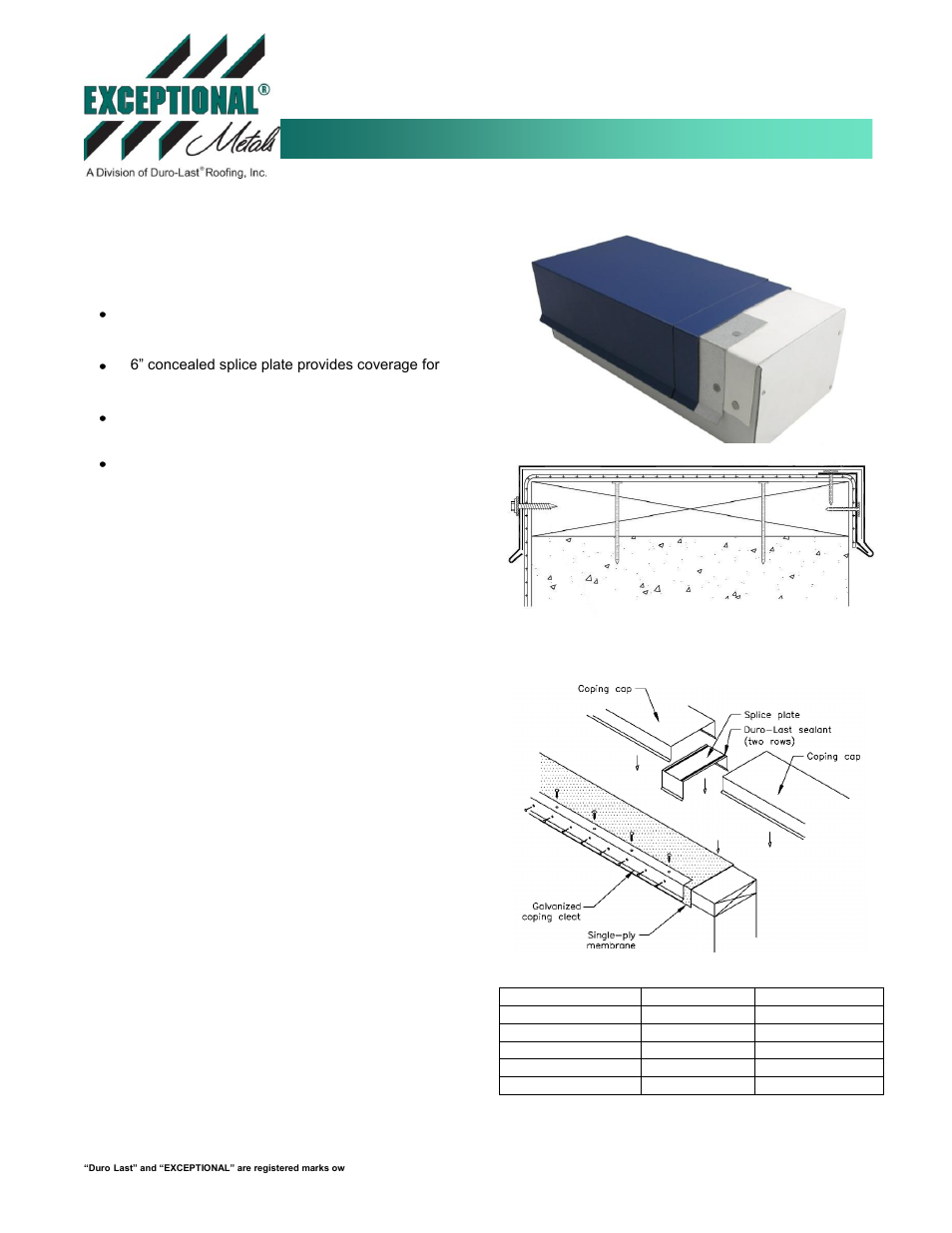 Duro-Last Flat Coping User Manual | 1 page