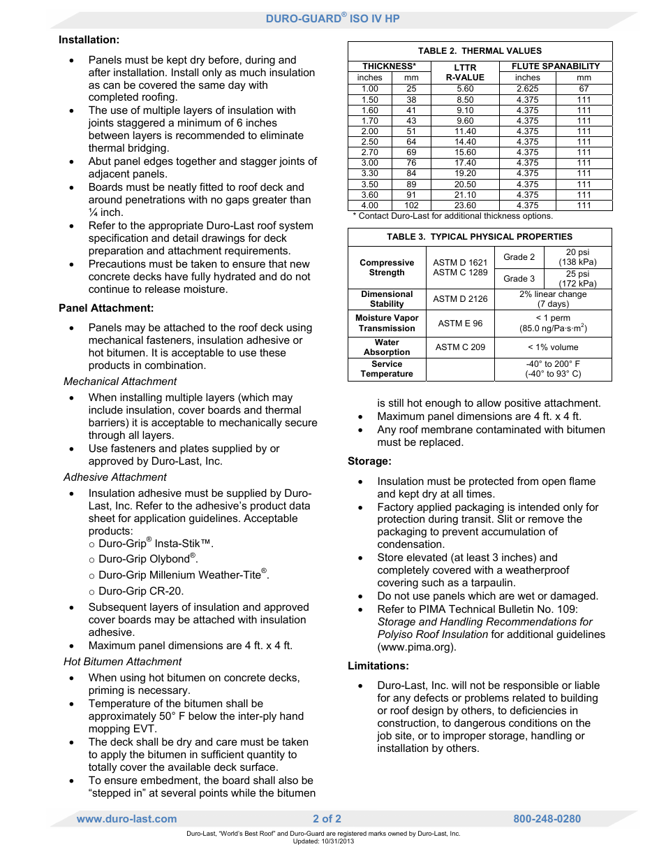 Duro-Last ISO HP User Manual | Page 2 / 2