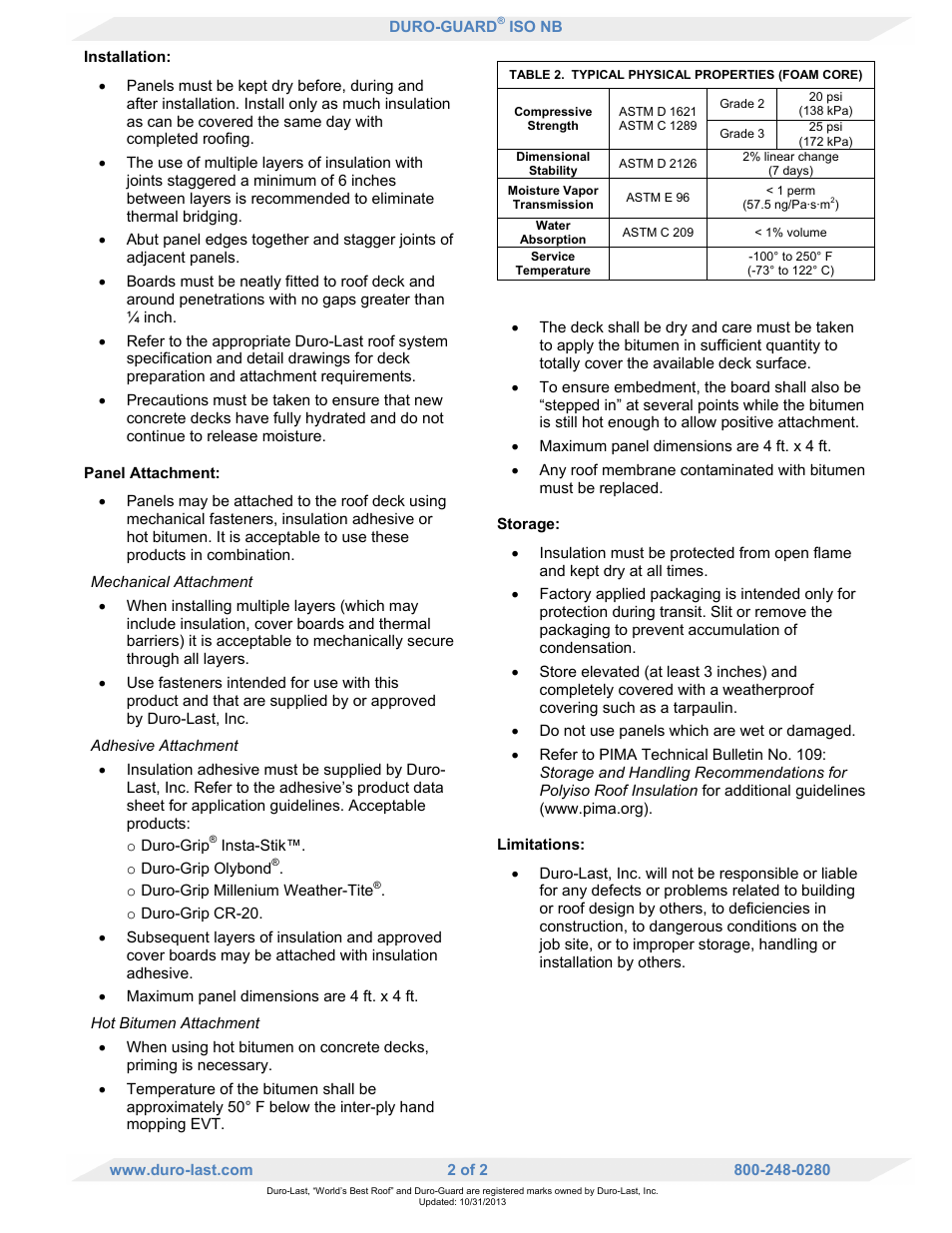 Duro-Last ISO NB User Manual | Page 2 / 2