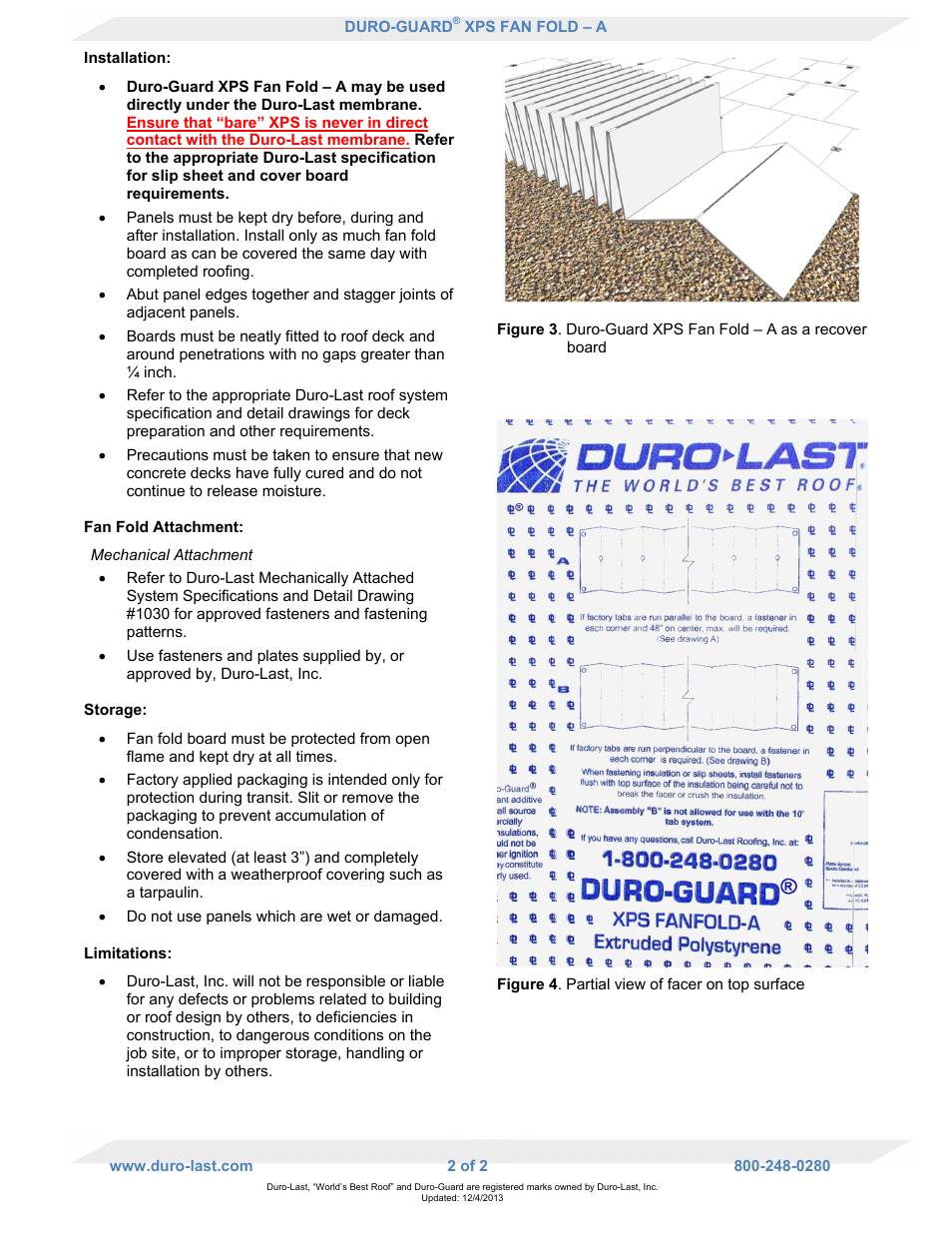 Duro-Last XPS Fan Fold - A (Hybrid Crush_Cut Fold) User Manual | Page 2 / 2