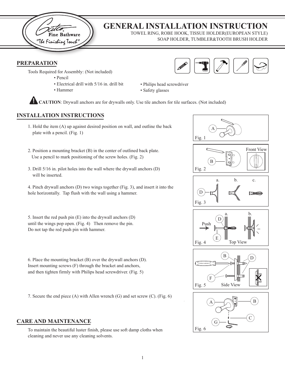 Gatco 4143-Jewel Euro Tissue Holder in Chrome User Manual | 3 pages