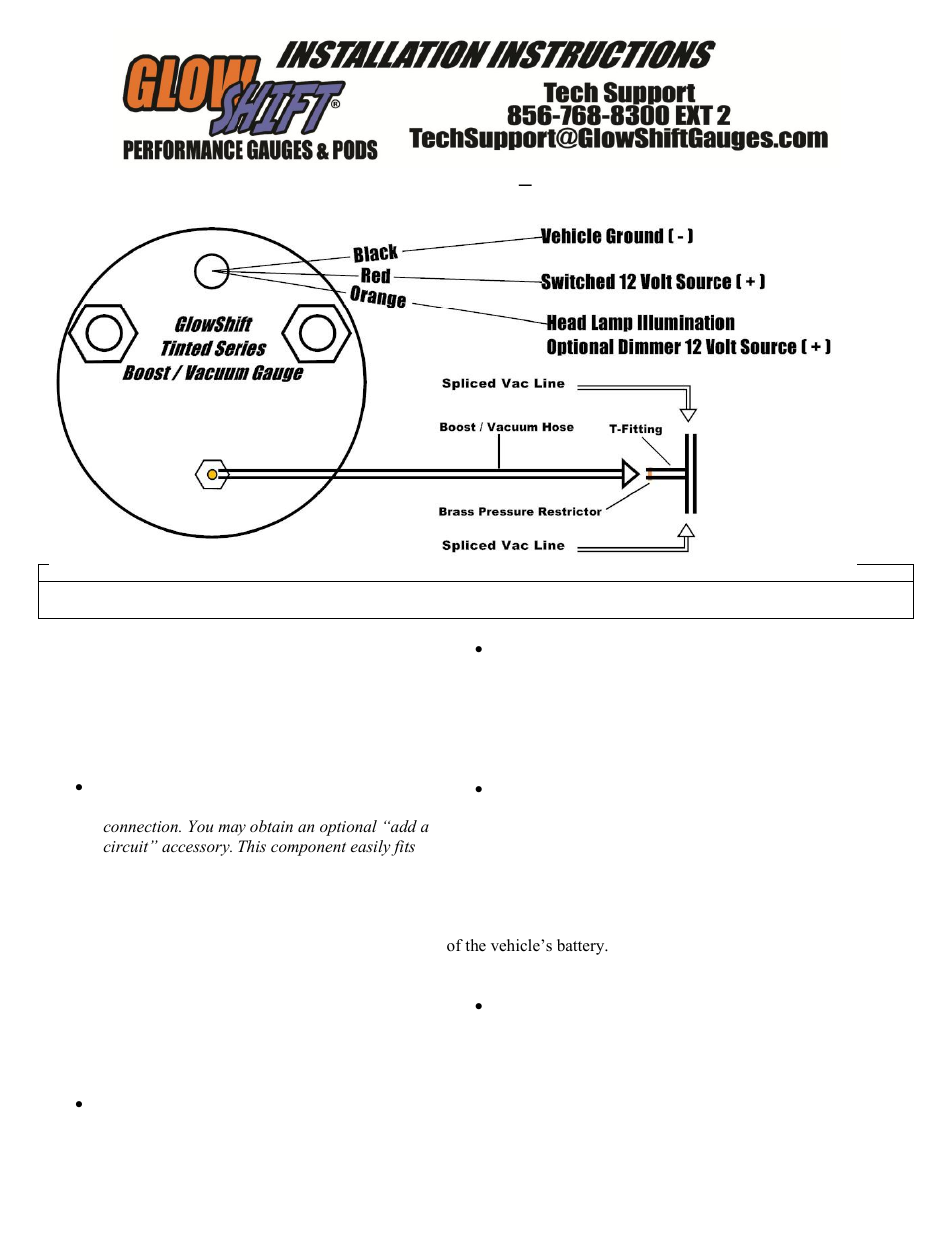 GlowShift Tinted Series 30inHG ~ 30PSI – Boost_Vacuum Gauge User Manual | 3 pages