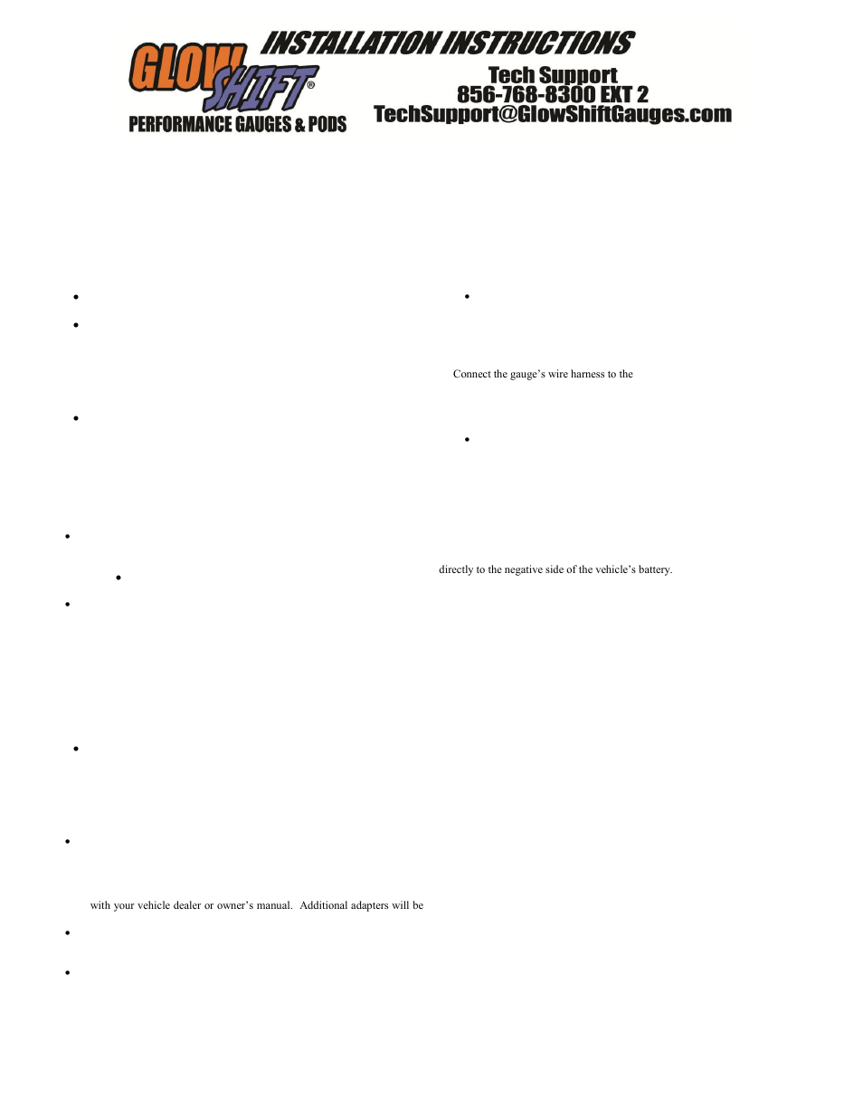 GlowShift 3in1 Diesel Combination Gauge, Temperature User Manual | 3 pages