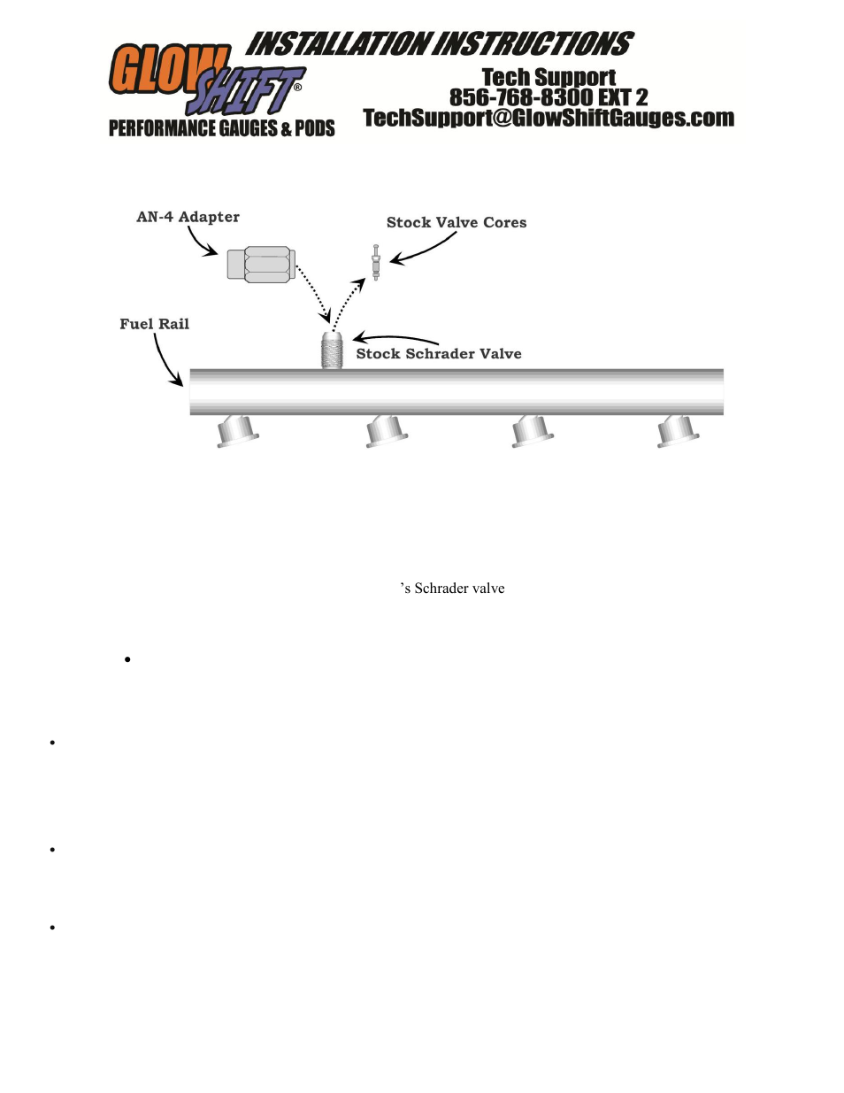 GlowShift -4AN Fuel Rail Adapter User Manual | 1 page