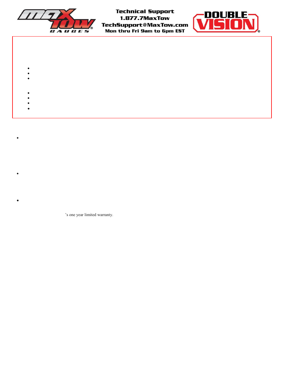 GlowShift MaxTow Series Volt Gauge User Manual | Page 2 / 3