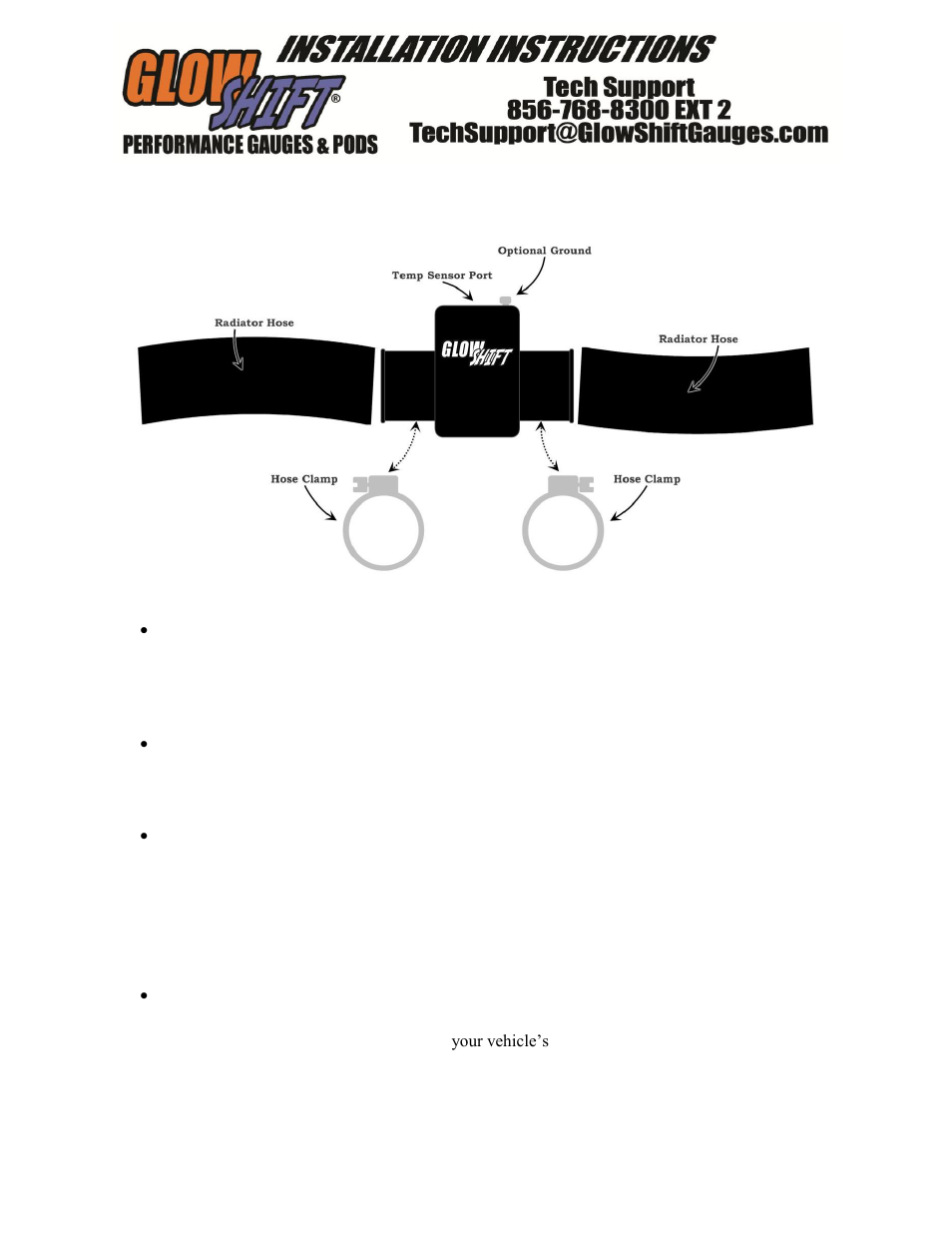 GlowShift Water Temperature Sensor Adapter User Manual | 1 page