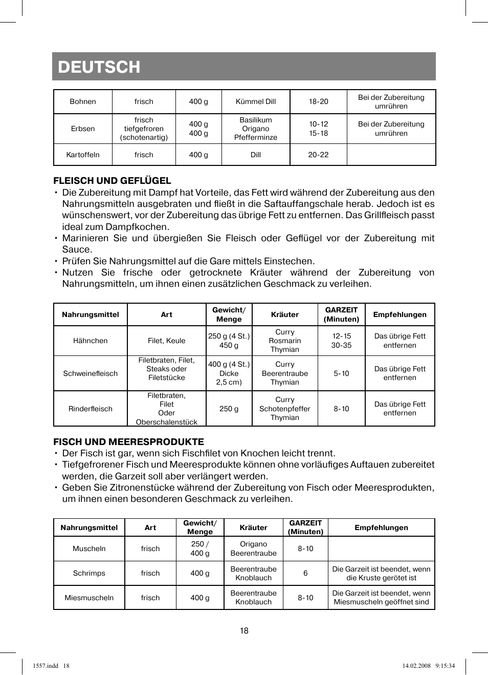 Deutsch | Vitek VT-1557 User Manual | Page 18 / 80