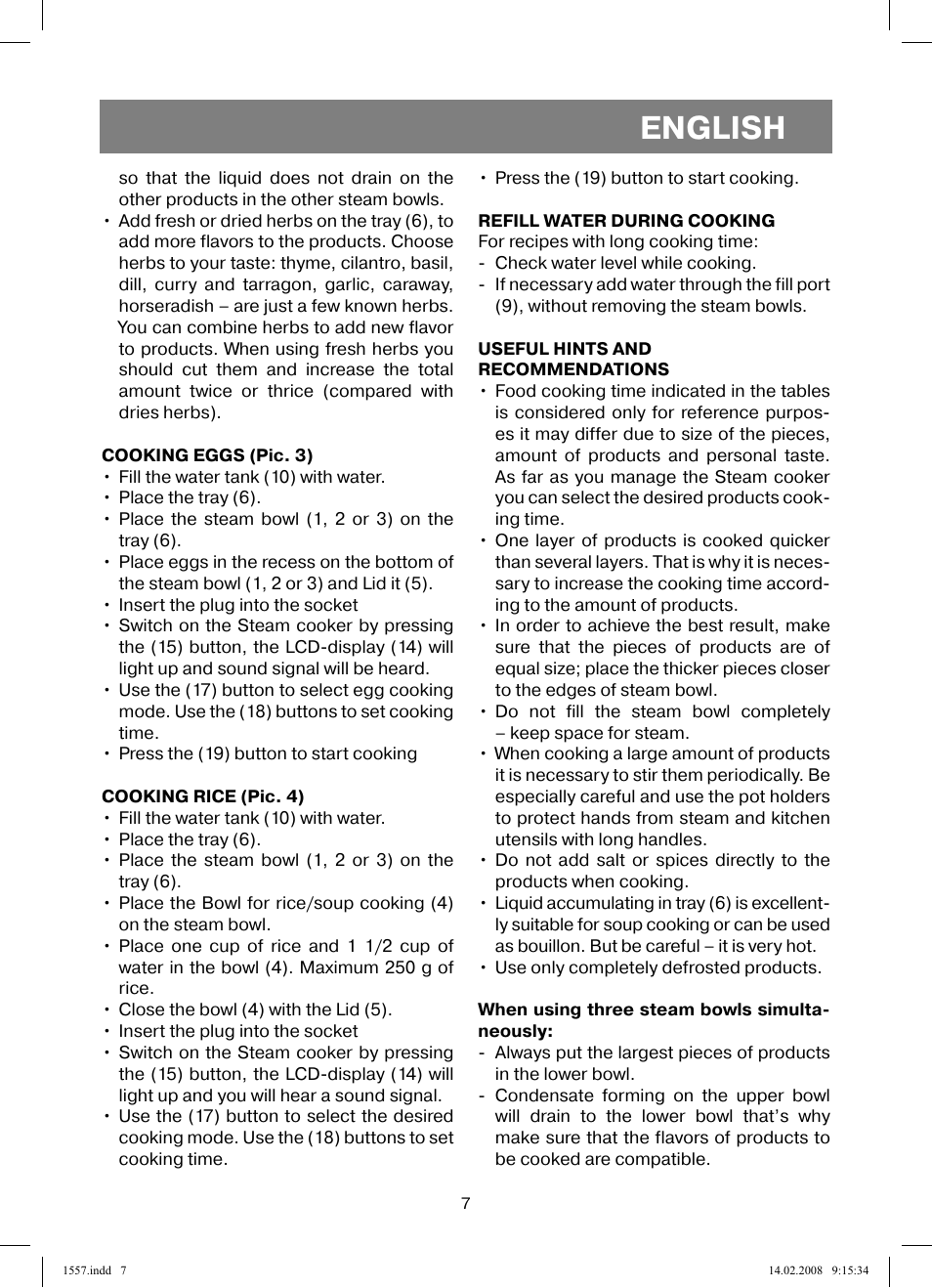 English | Vitek VT-1557 User Manual | Page 7 / 80