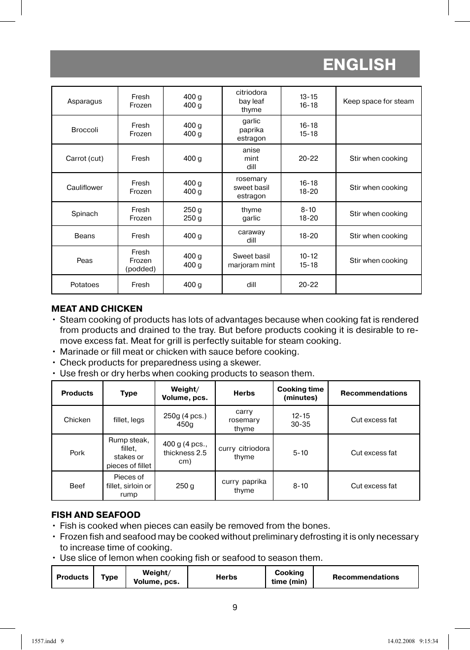 English | Vitek VT-1557 User Manual | Page 9 / 80
