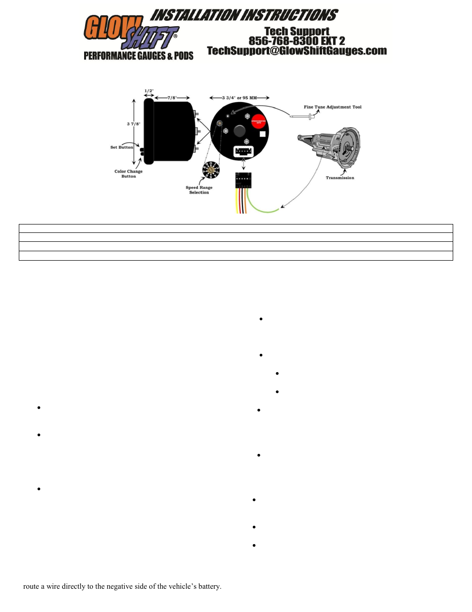 GlowShift 7 Color Series 3,34 Inch In-Dash Speedometer User Manual | 3 pages