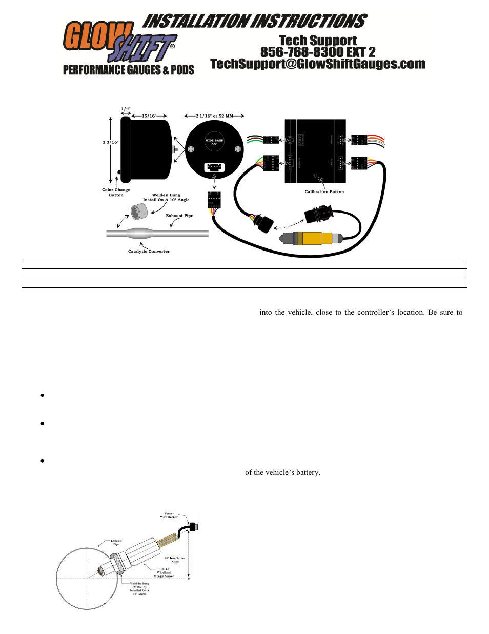 GlowShift 7 Color Series Wideband Air_Fuel Ratio Gauge with Data Logging Output User Manual | 4 pages