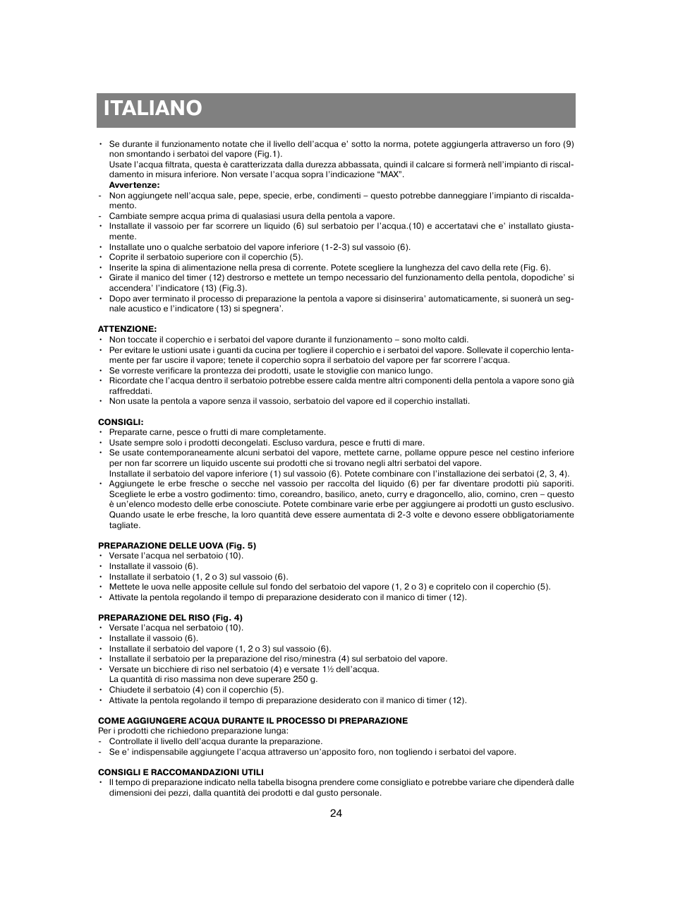 Italiano | Vitek VT-1551 B User Manual | Page 24 / 68
