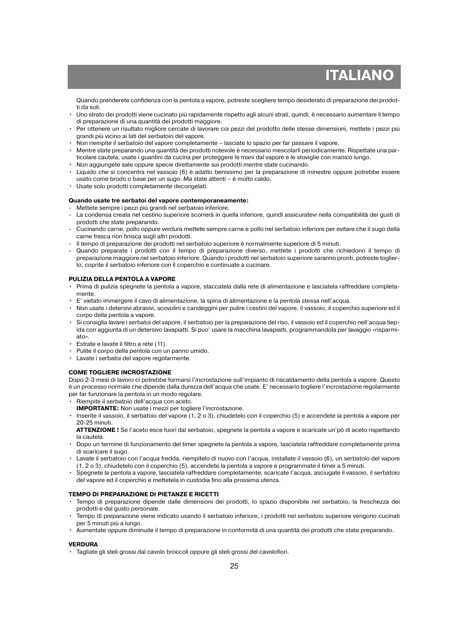 Italiano | Vitek VT-1551 B User Manual | Page 25 / 68