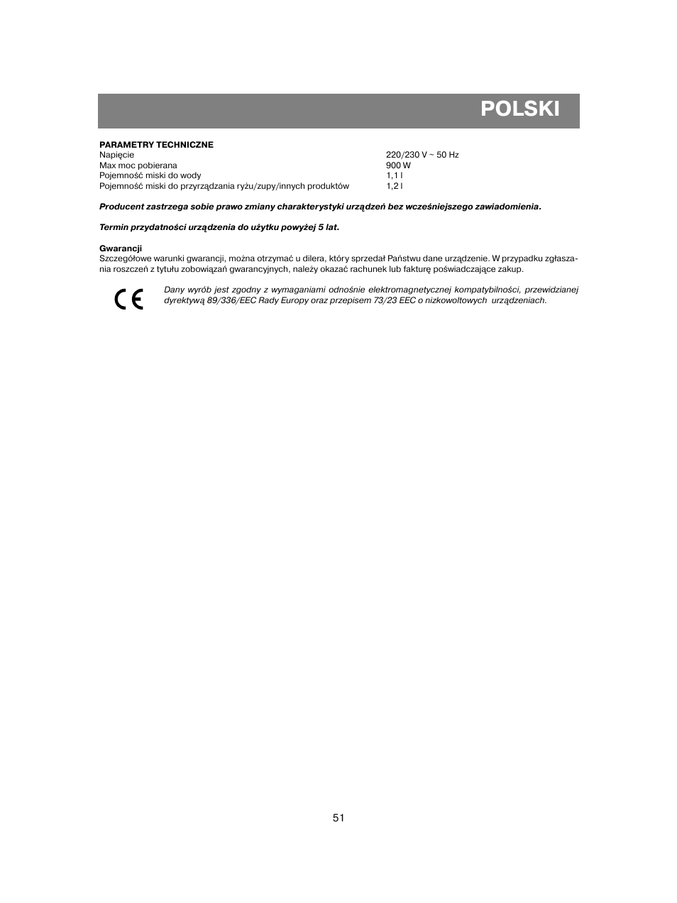 Polski | Vitek VT-1551 B User Manual | Page 51 / 68