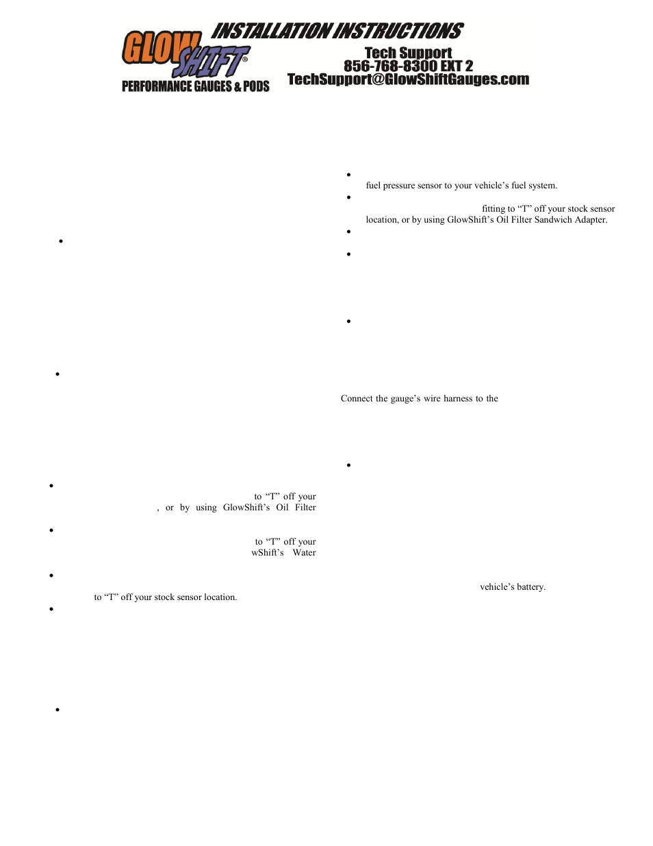 GlowShift 3in1 Boost_Vacuum Combination Gauge User Manual | 2 pages