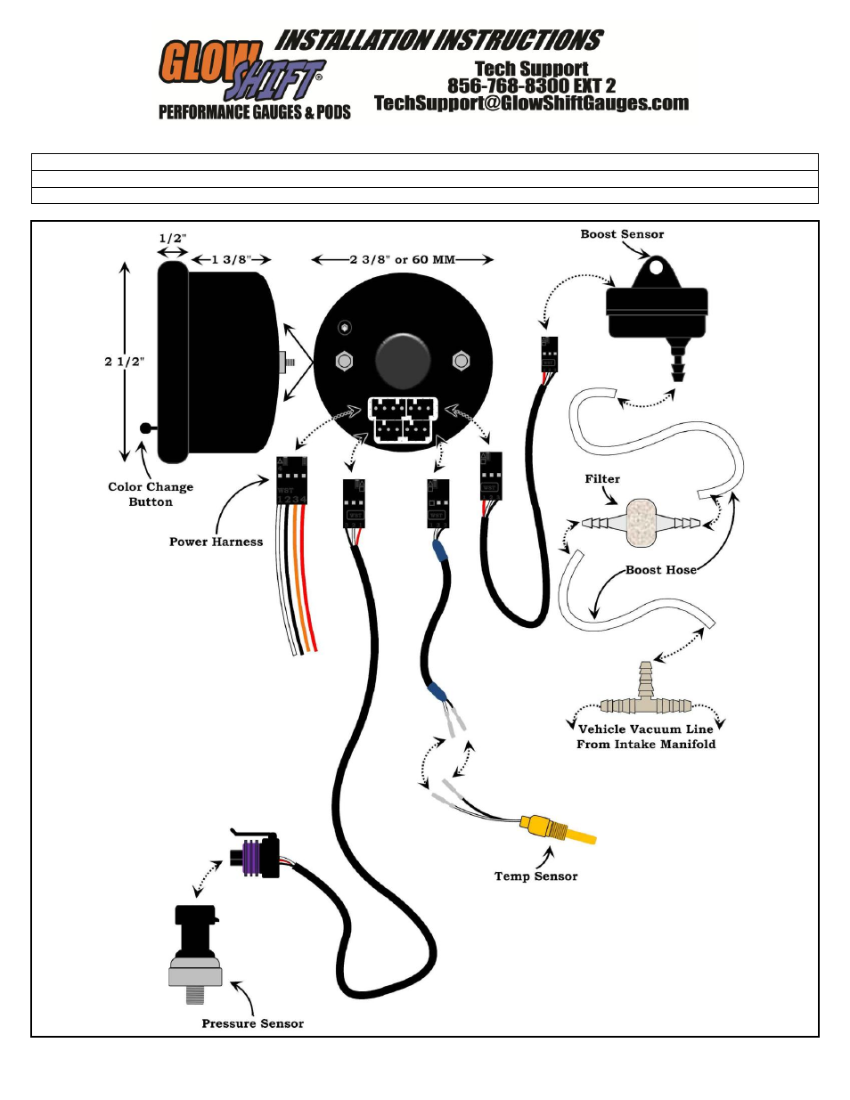 GlowShift 3in1 Boost_Vacuum Combination Gauge User Manual | Page 2 / 2