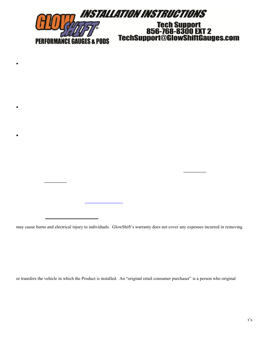GlowShift Digital Series Pyrometer EGT Gauge User Manual | Page 2 / 3