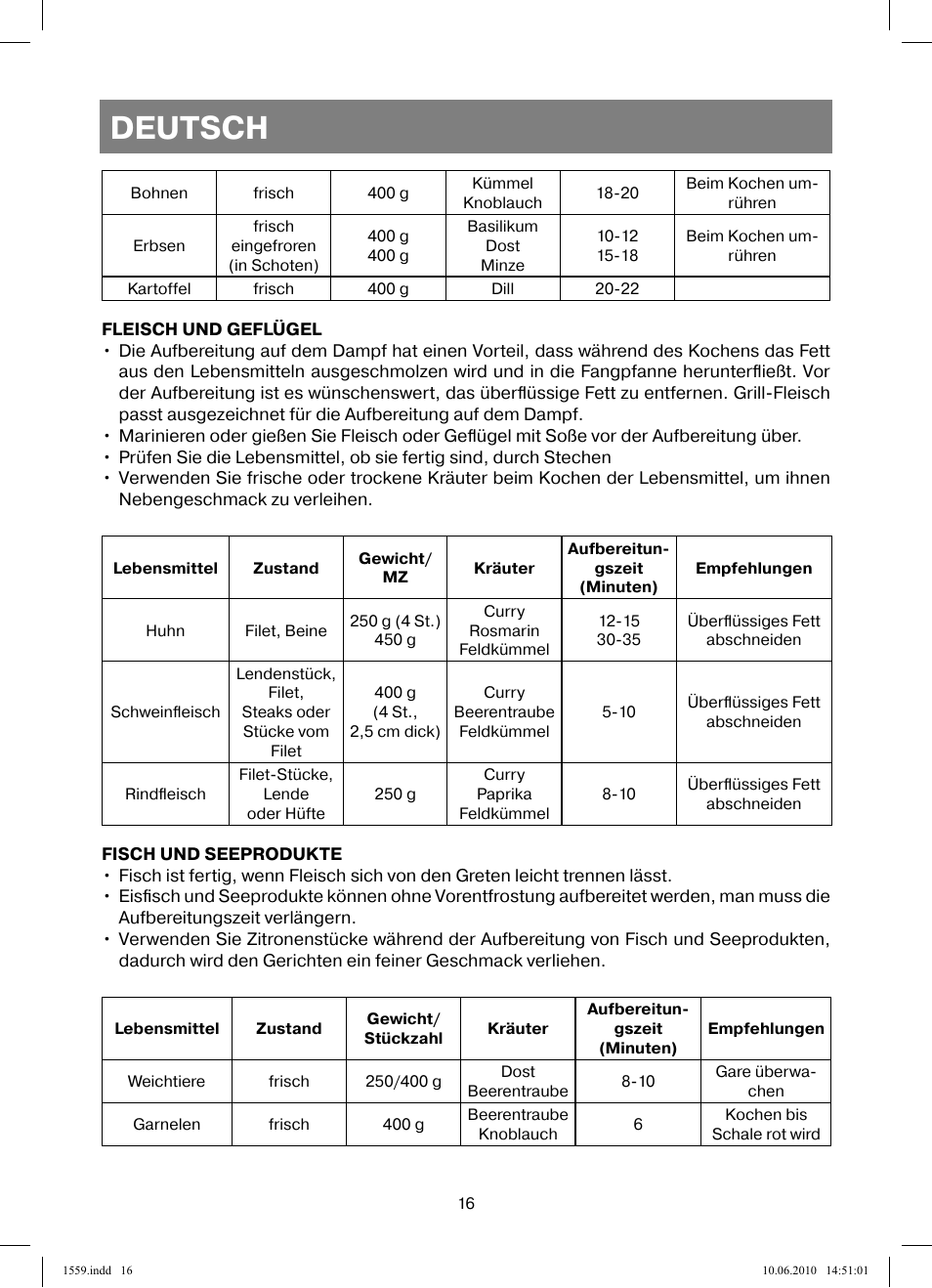 Deutsch | Vitek VT-1559 User Manual | Page 16 / 64