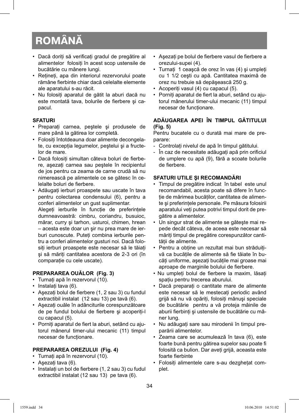 Română | Vitek VT-1559 User Manual | Page 34 / 64